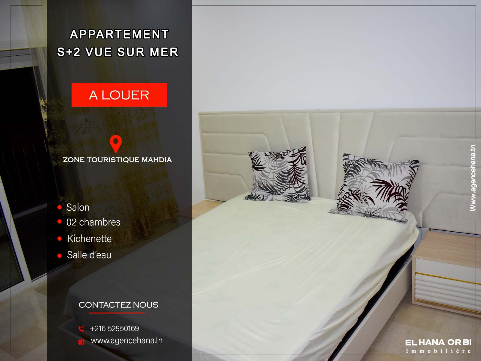 Mahdia&nbsp;Mahdia&nbsp;Location vacances&nbsp;Appart. 2 pi�ces&nbsp;Pour vacances s2 neuf