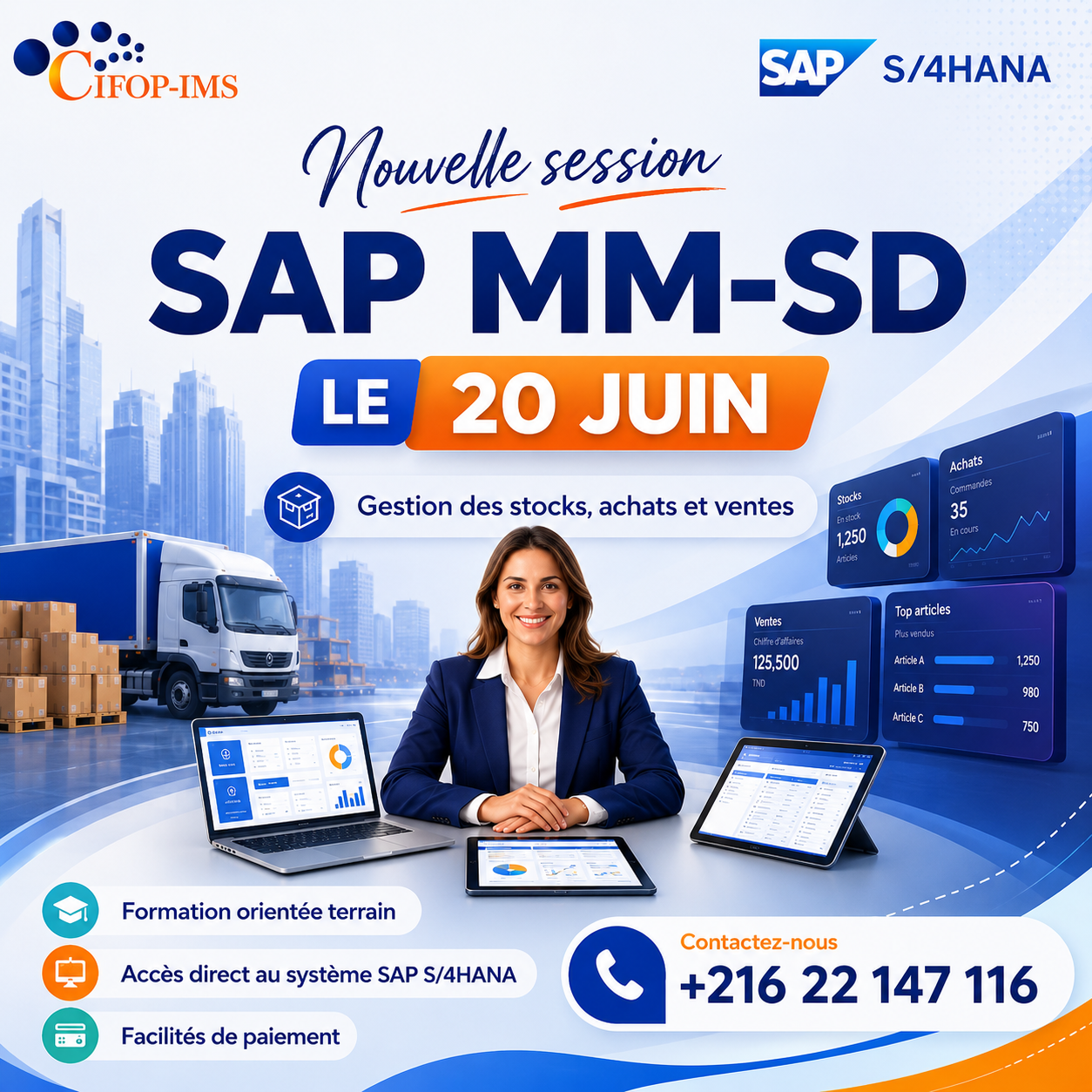El Menzah&nbsp;El Menzah 1&nbsp;En groupe&nbsp;Autre&nbsp;Formation sap mm sd sur s4hana