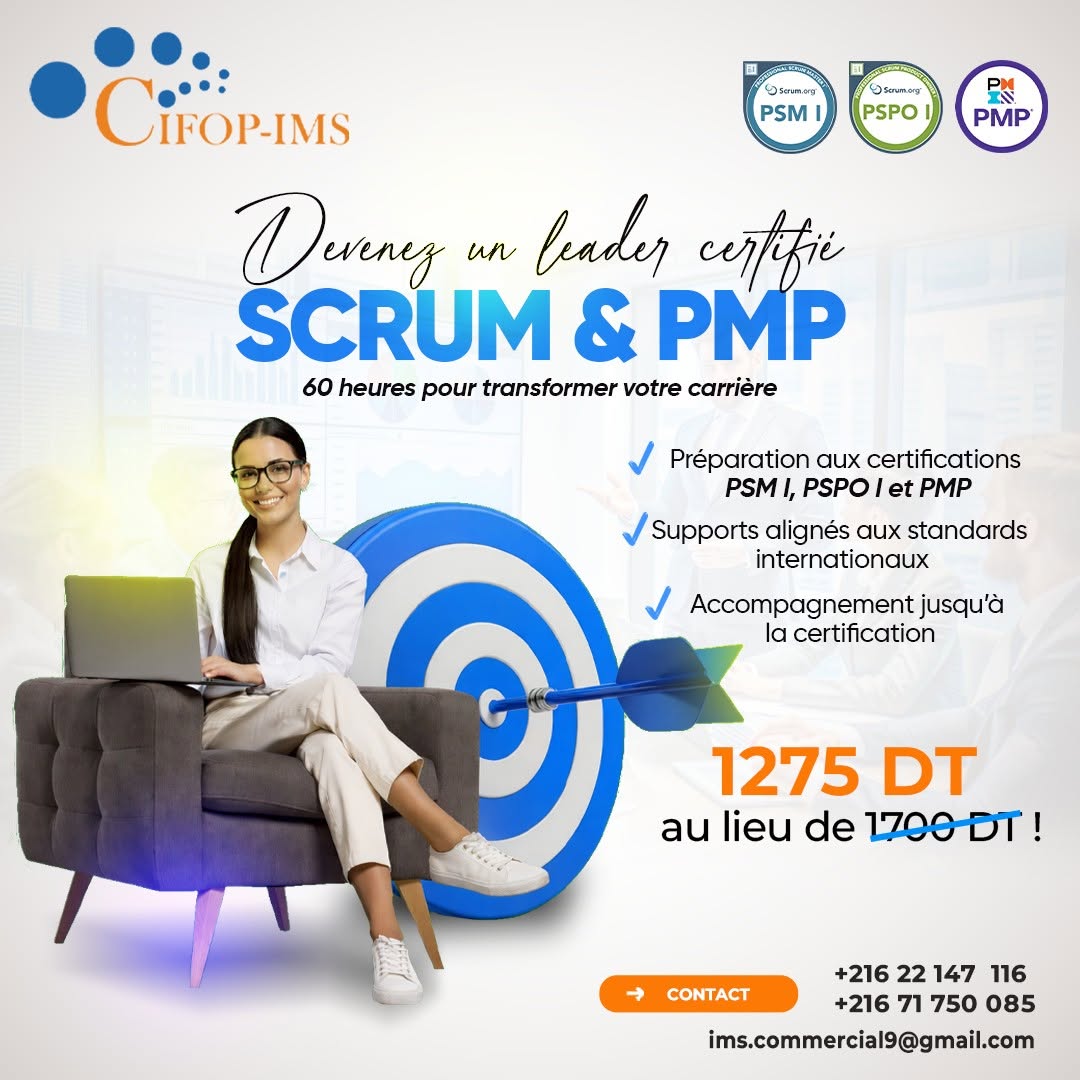 El Menzah&nbsp;El Menzah 1&nbsp;En groupe&nbsp;Autre&nbsp;Parcours scrum pmp