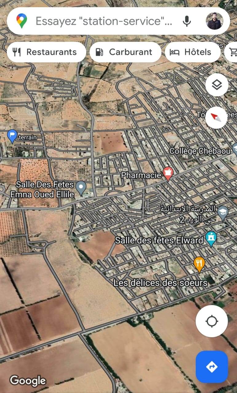 Oued Ellil&nbsp;Oued Ellil&nbsp;Terrain&nbsp;Terrain nu&nbsp;Terrain a oued ellil