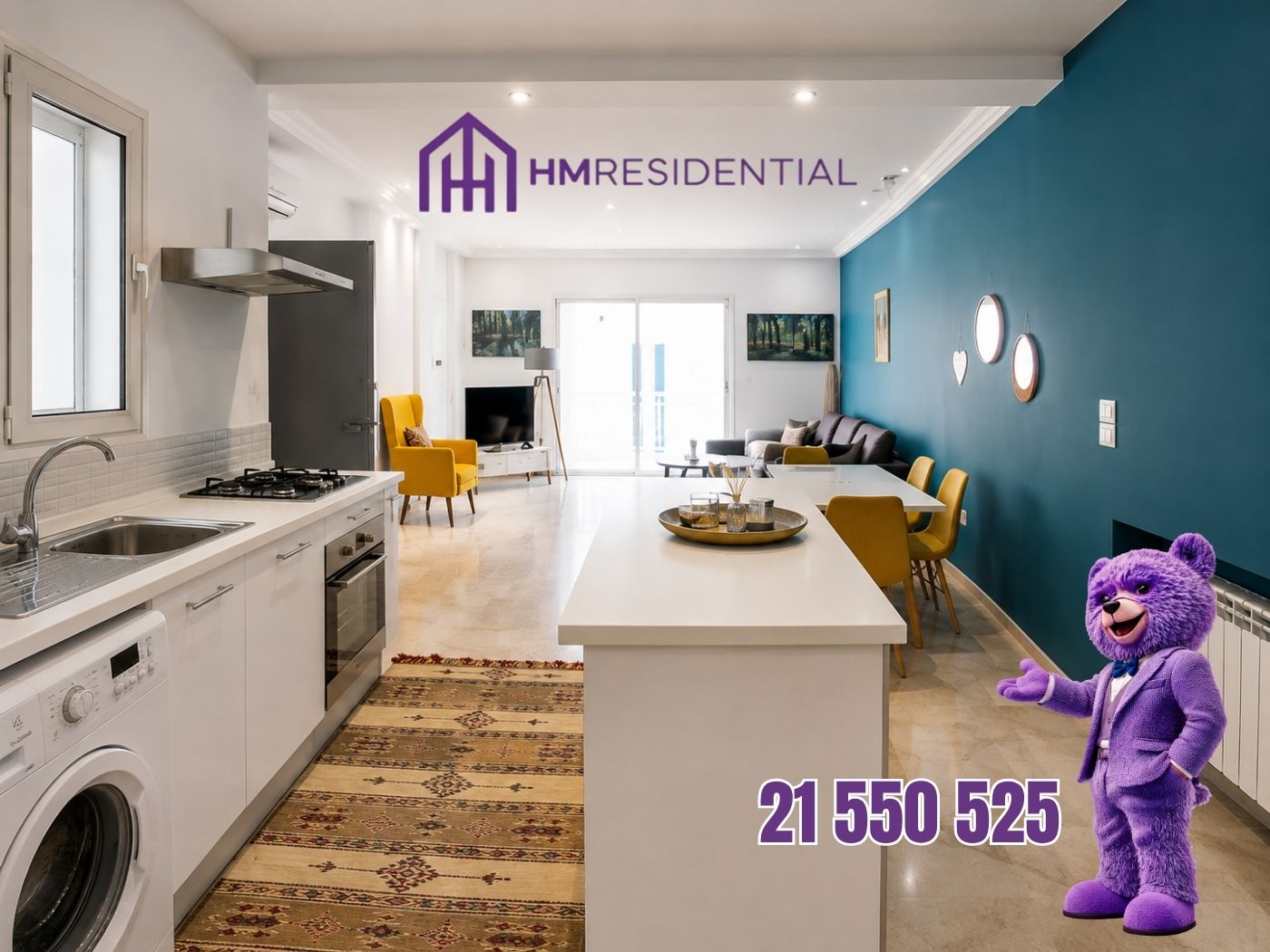 La Marsa&nbsp;Marsa Safsaf&nbsp;Location&nbsp;Appart. 1 pi�ce&nbsp;S1 meubl� � la marsa ville