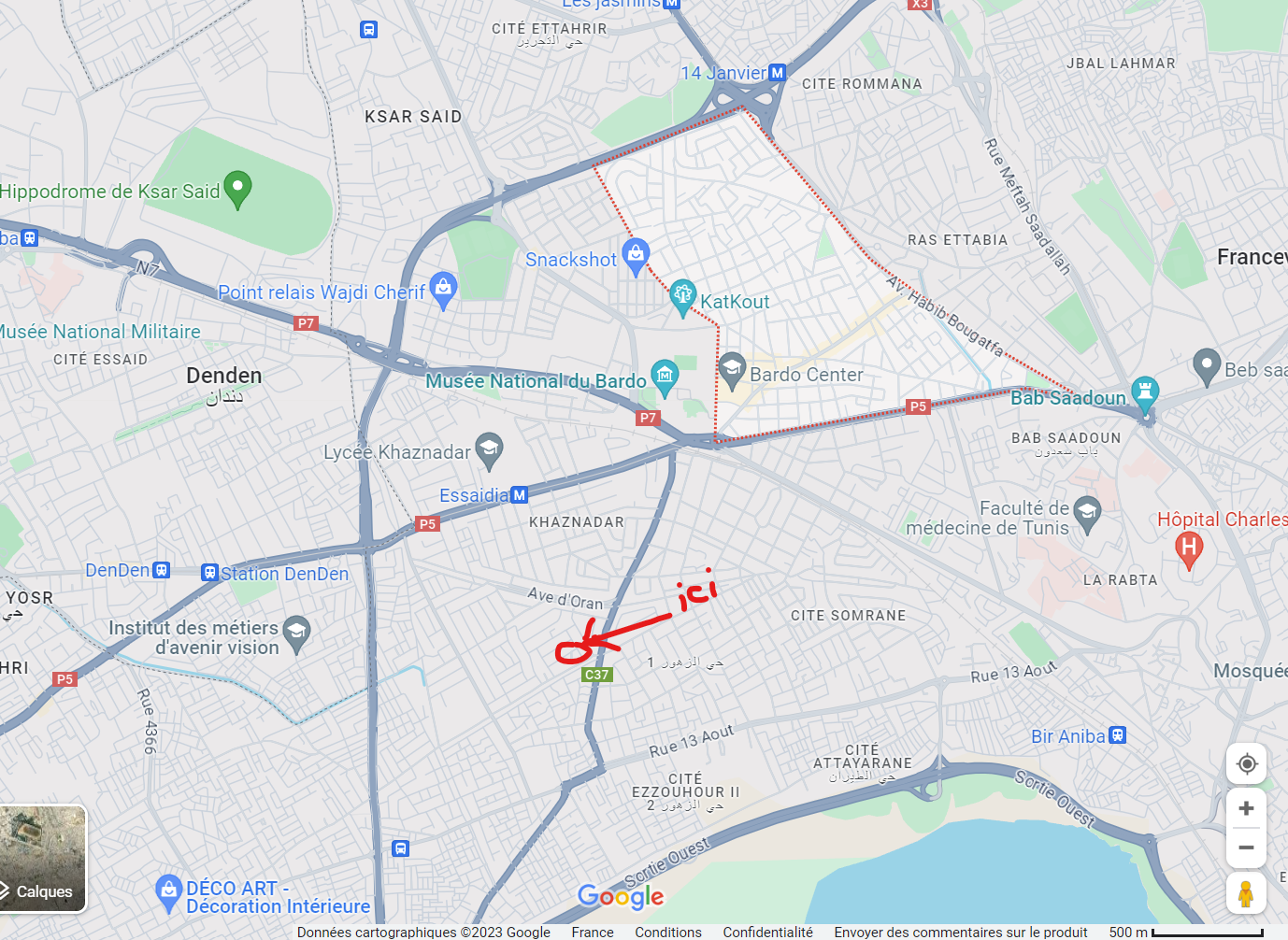 Le Bardo&nbsp;Le Bardo&nbsp;Location&nbsp;Maisons&nbsp;Etage de villa s3 en rdc le bardo cit� el fath