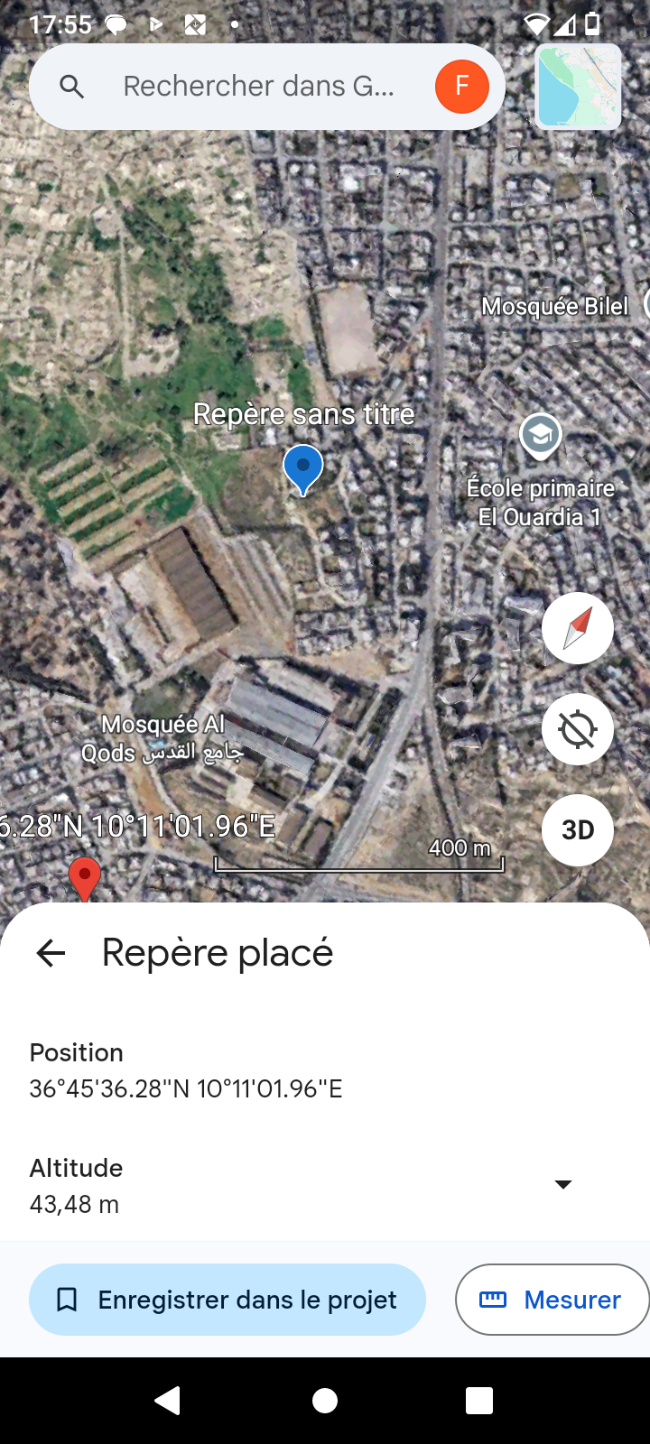 El Ouerdia&nbsp;Mathul De Ville&nbsp;Terrain&nbsp;Terrain nu&nbsp;Terrain pour habitation de 485 m2 � el ouardia