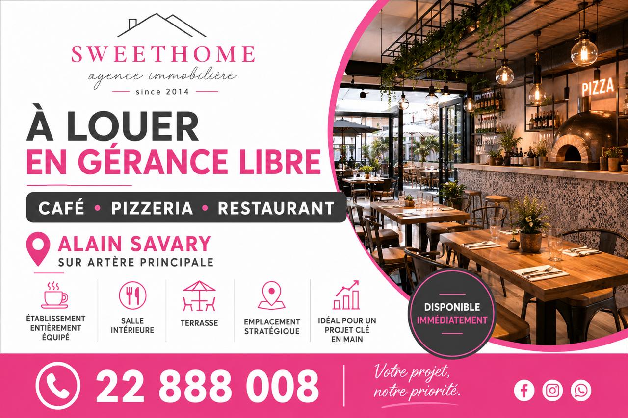 Cite El Khadra&nbsp;Cite Jardins&nbsp;Bureaux & Commerces&nbsp;G�rance libre&nbsp;Caf� restaurant en g�rance libre