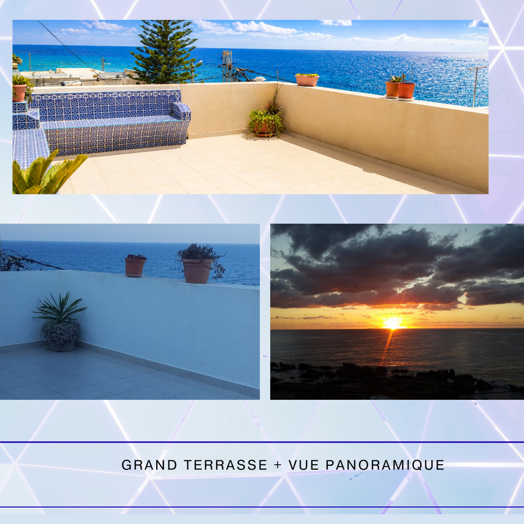 Kelibia&nbsp;Kelibia&nbsp;Location&nbsp;Appart. 3 pi�ces&nbsp;Maison s 3 vue de mer k�libia route mansourah