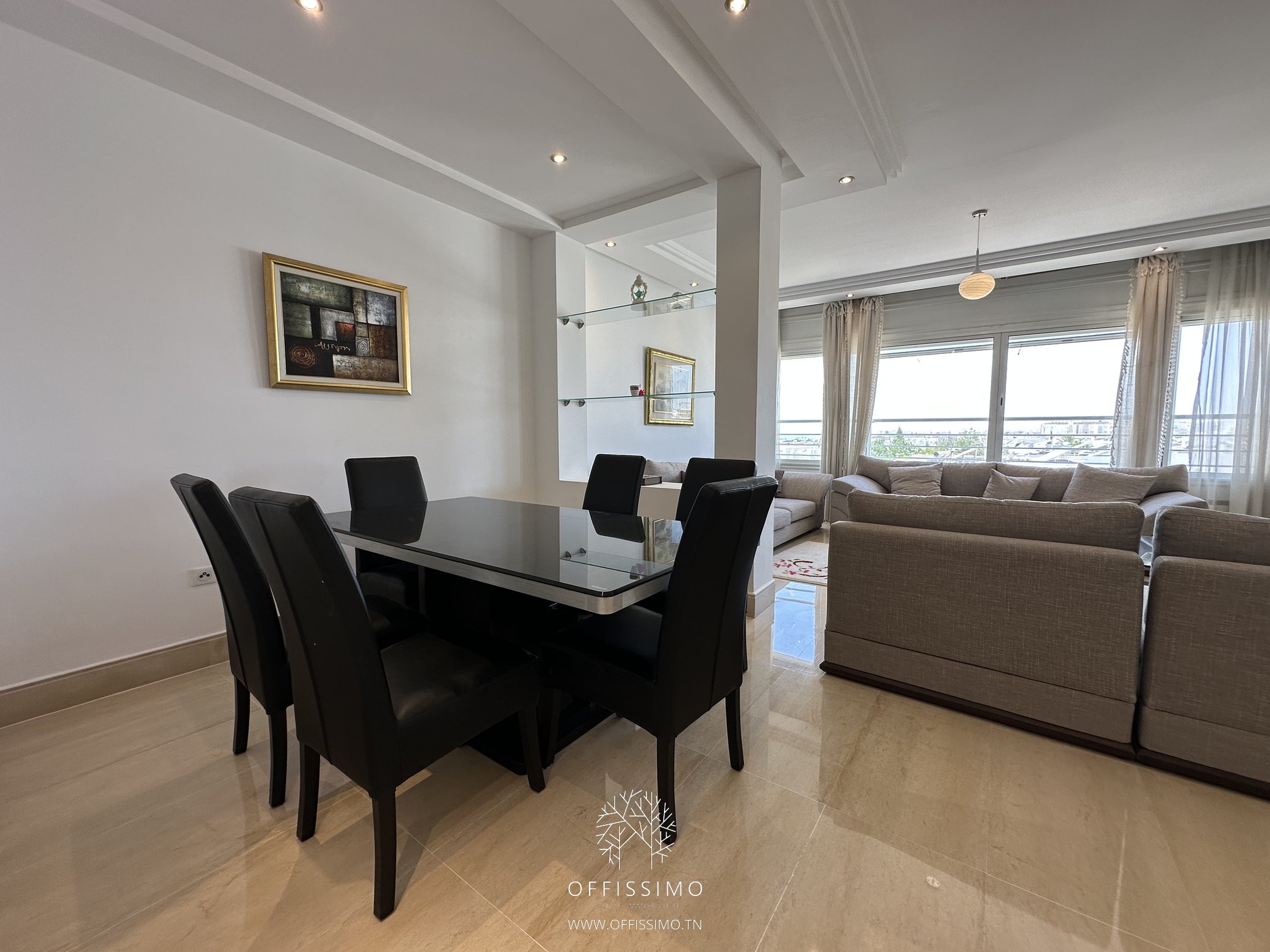 La Marsa&nbsp;Berge Du Lac&nbsp;Location&nbsp;Appart. 3 pi�ces&nbsp;S3 magnifique vue sur le lac moderne