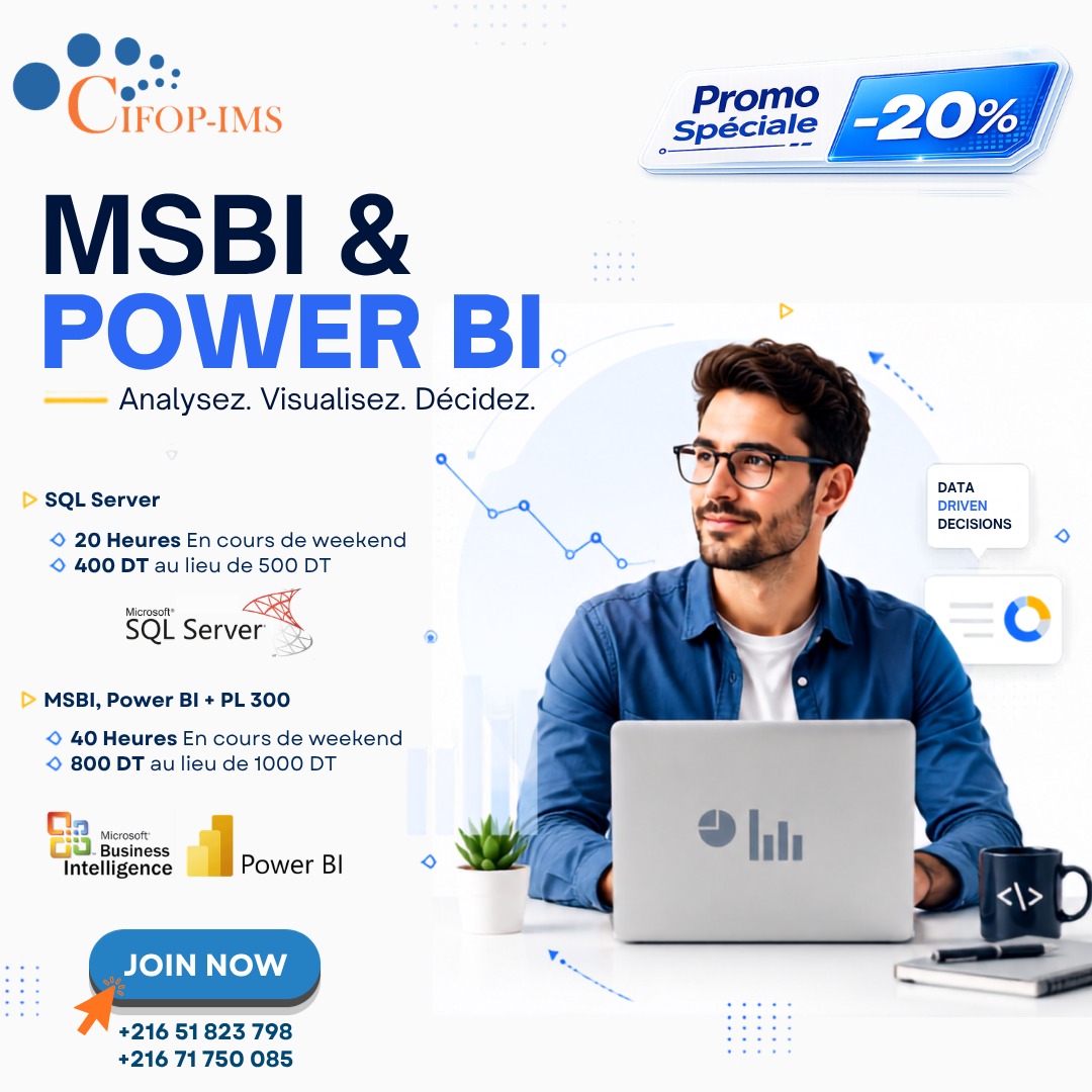 El Menzah&nbsp;El Menzah 1&nbsp;En groupe&nbsp;Autre&nbsp;Pack data analyst