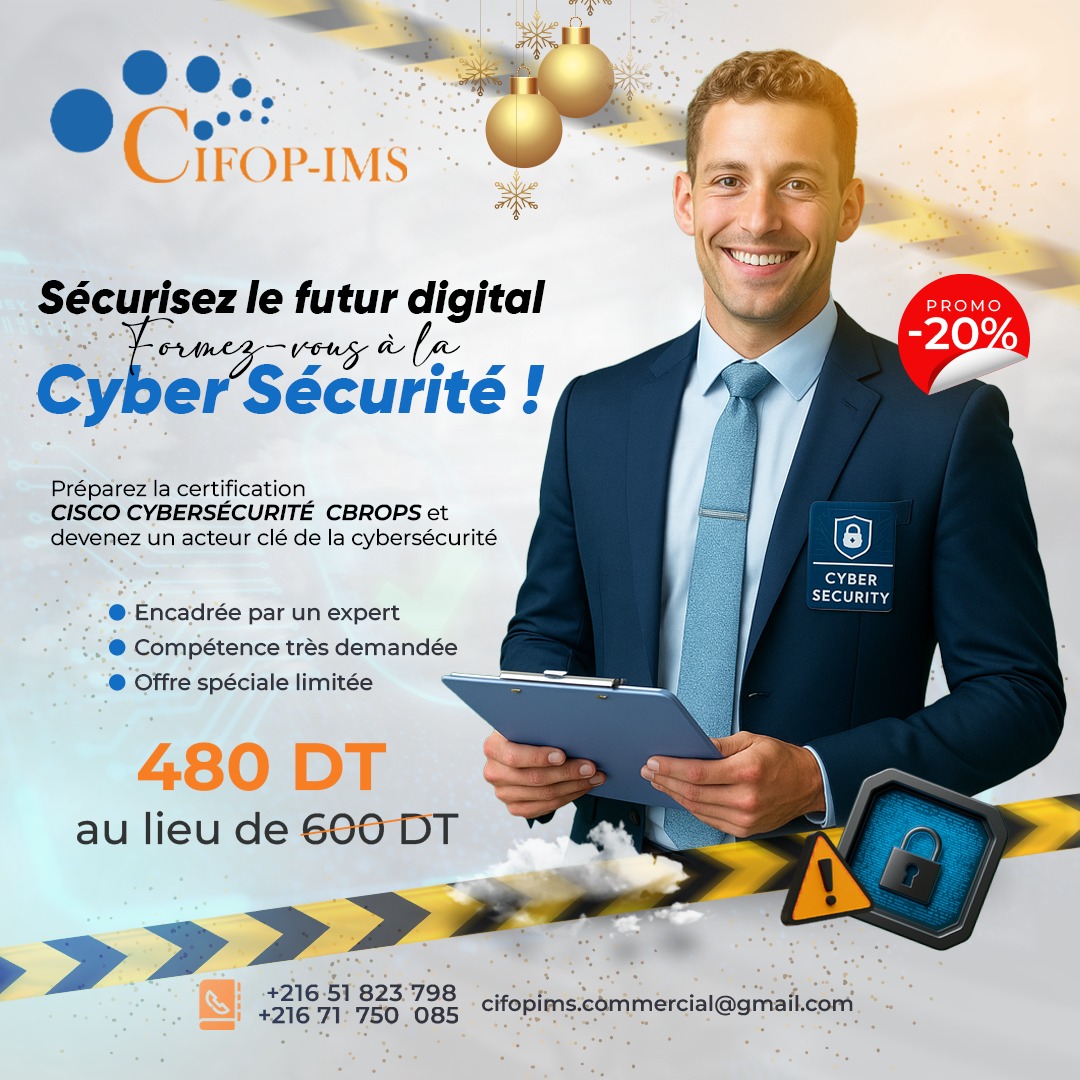El Menzah&nbsp;El Menzah 1&nbsp;En groupe&nbsp;Autre&nbsp;Formation r�seaux et cyber s�curit�