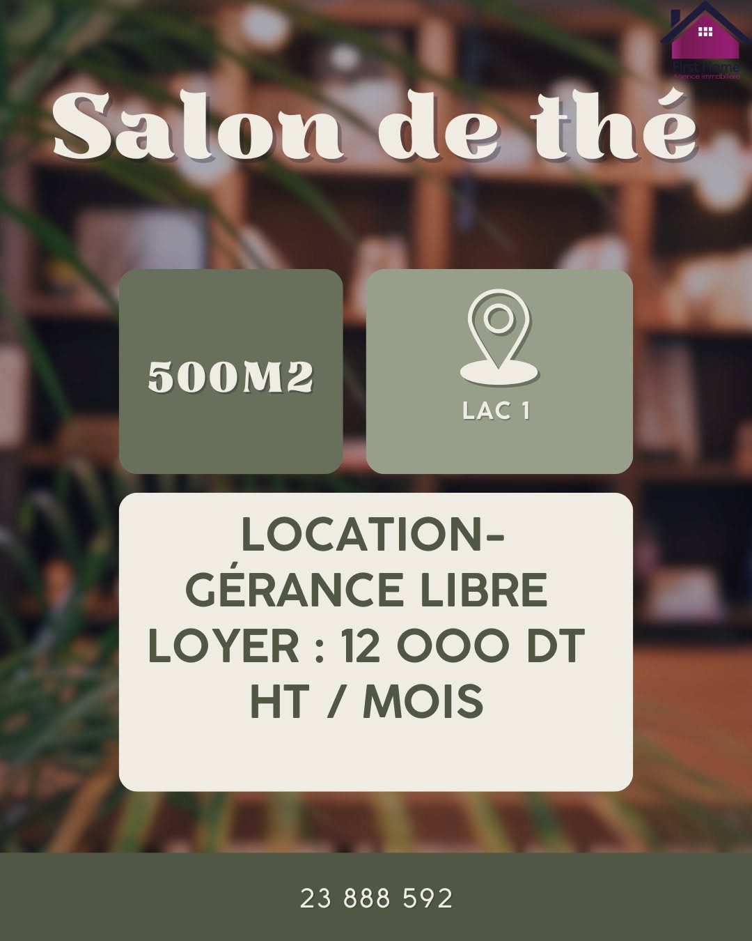 La Marsa&nbsp;Berge Du Lac&nbsp;Bureaux & Commerces&nbsp;G�rance libre&nbsp;Salon de th� au lac 1