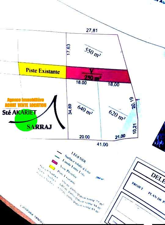 Akouda&nbsp;Chatt Meriem&nbsp;Terrain&nbsp;Terrain nu&nbsp;Des terrains 550m et 620m et 640m � rmila