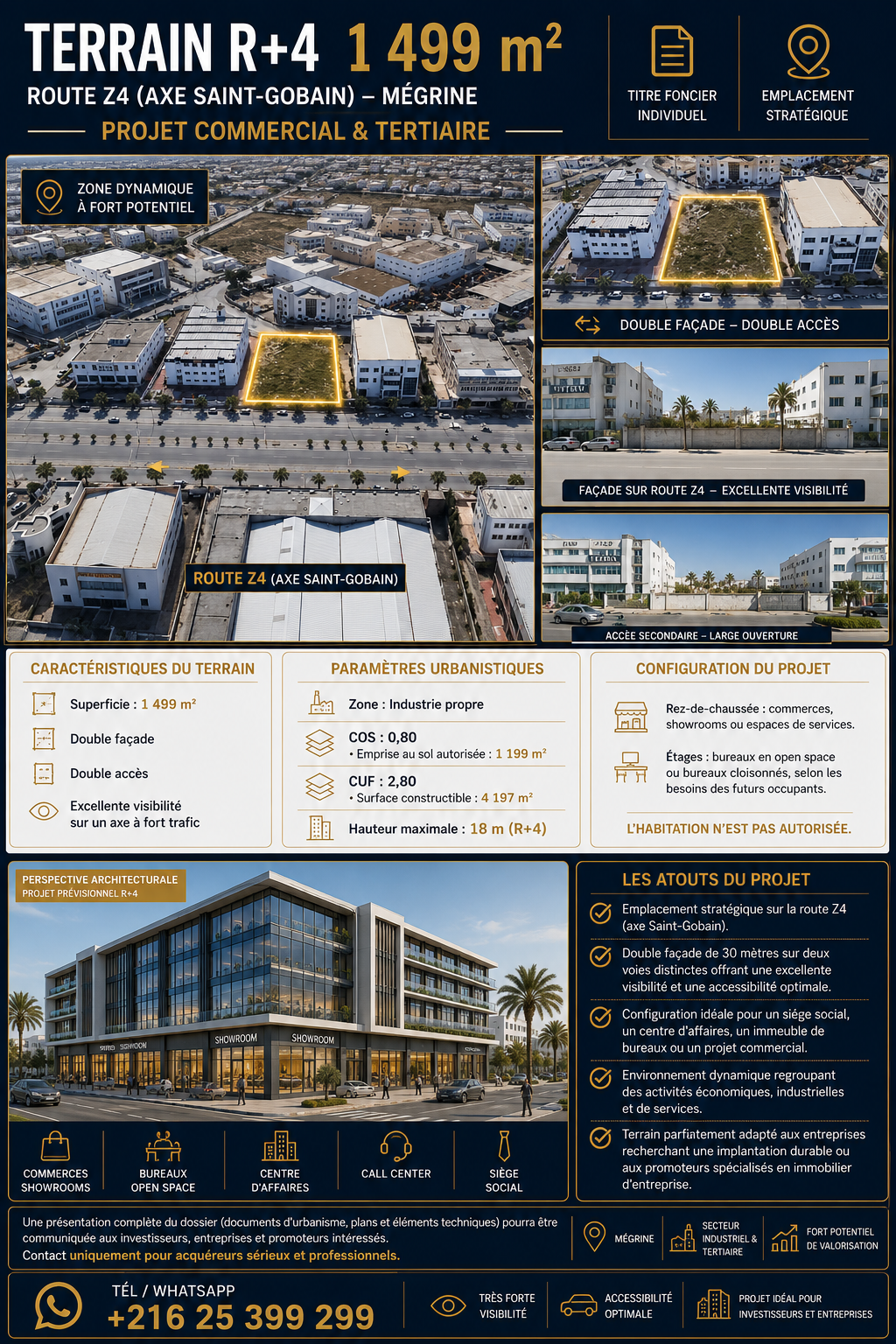 Megrine&nbsp;Zone Industrielle Saint Gobin&nbsp;Terrain&nbsp;Terrain nu&nbsp;R4 terrain megrine route z4