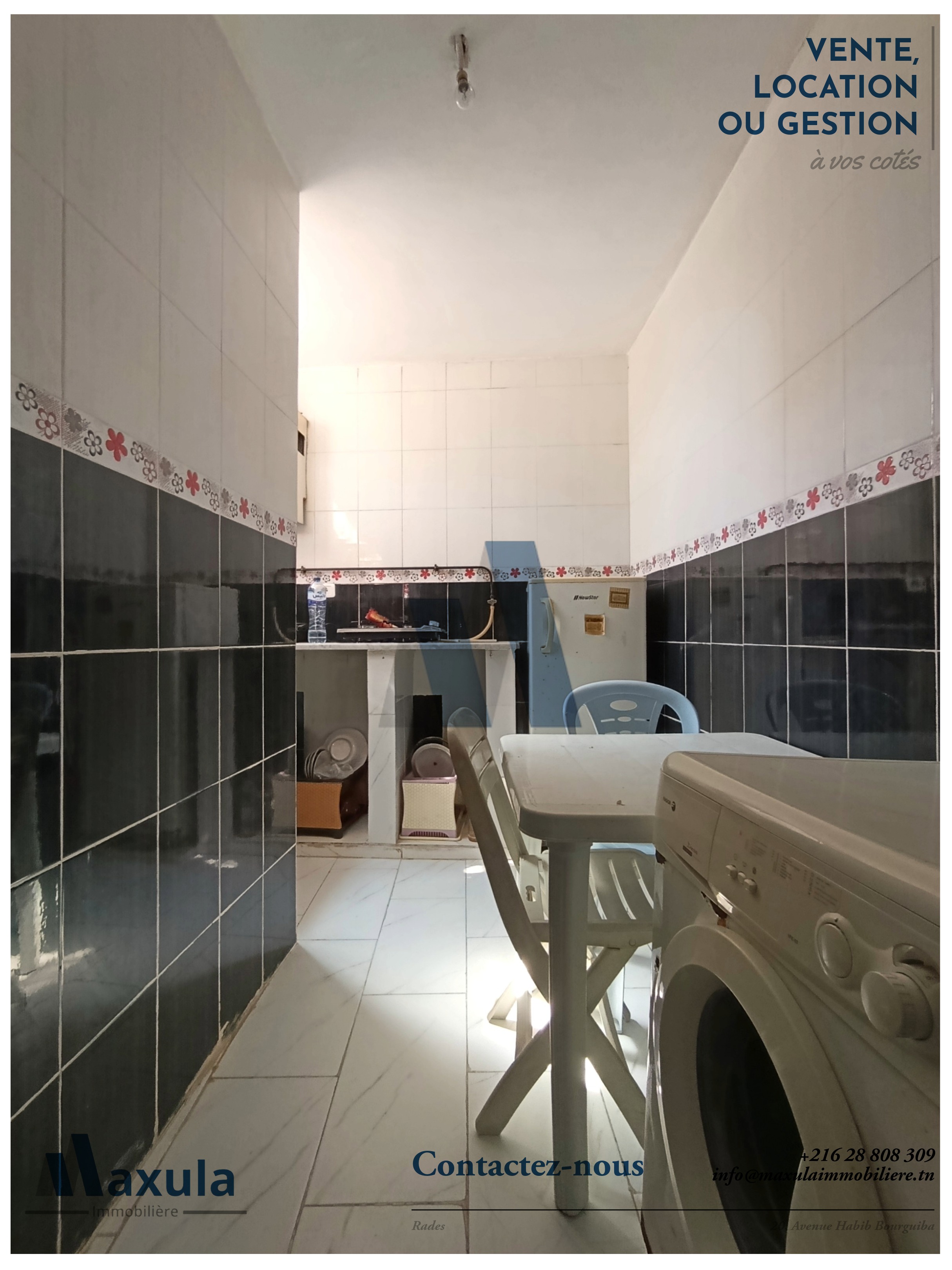 Rades&nbsp;Cite Rades 2&nbsp;Location&nbsp;Appart. 2 pi�ces&nbsp;Appartement s1 meuble a rades 2