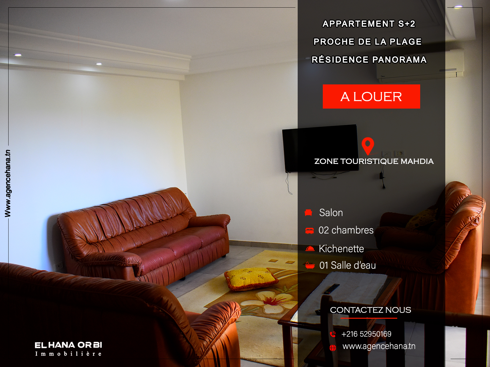 Mahdia&nbsp;Mahdia&nbsp;Location vacances&nbsp;Appart. 2 pi�ces&nbsp;Appartement s2 rz panorama pour estivale � mahdia