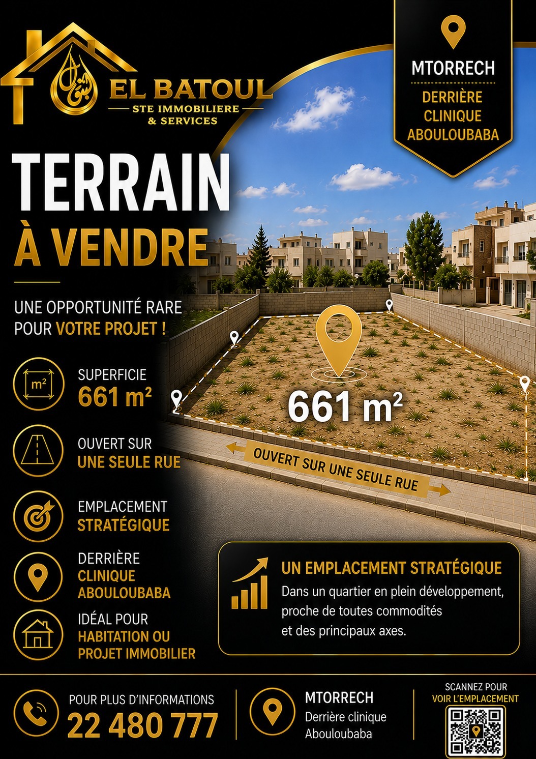 Gabes Sud&nbsp;Mtorrech&nbsp;Terrain&nbsp;Terrain nu&nbsp;Un terrain strat�gique � mtorrech