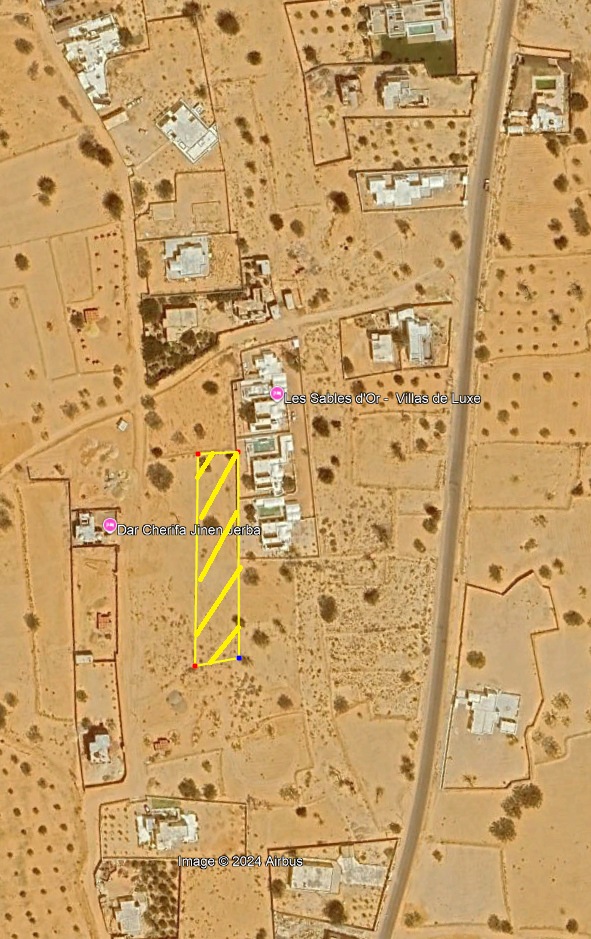 Djerba - Houmet Essouk&nbsp;Ghizen&nbsp;Terrain&nbsp;Terrain nu&nbsp;Djerba ghyzen pas loin de la zone touristique