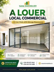 Hammamet&nbsp;Hammamet&nbsp;Location&nbsp;Appart. 1 pi�ce&nbsp;A  locale commercial ref543a