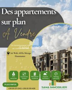 Hammamet&nbsp;Hammamet&nbsp;Vente&nbsp;Appart. 1 pi�ce&nbsp;A  des appartement sur plans ref559a