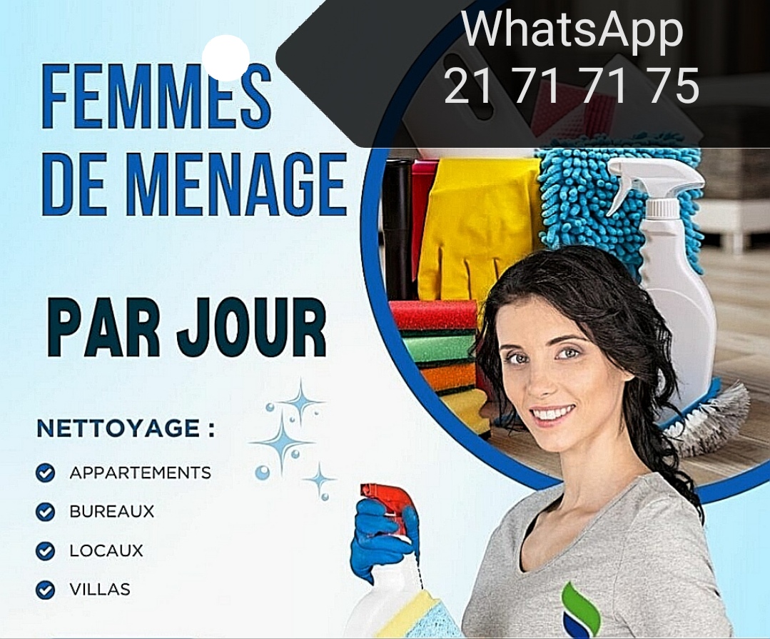 Ariana Ville&nbsp;Ariana&nbsp;Autre&nbsp;Autre&nbsp;Femme de m�nage 7 sur 7