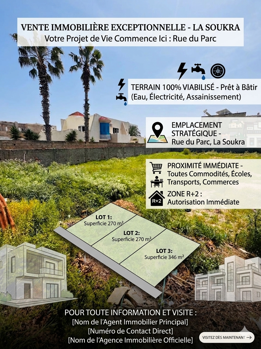 La Soukra&nbsp;La Soukra&nbsp;Terrain&nbsp;Terrain nu&nbsp;Terrain � la soukra