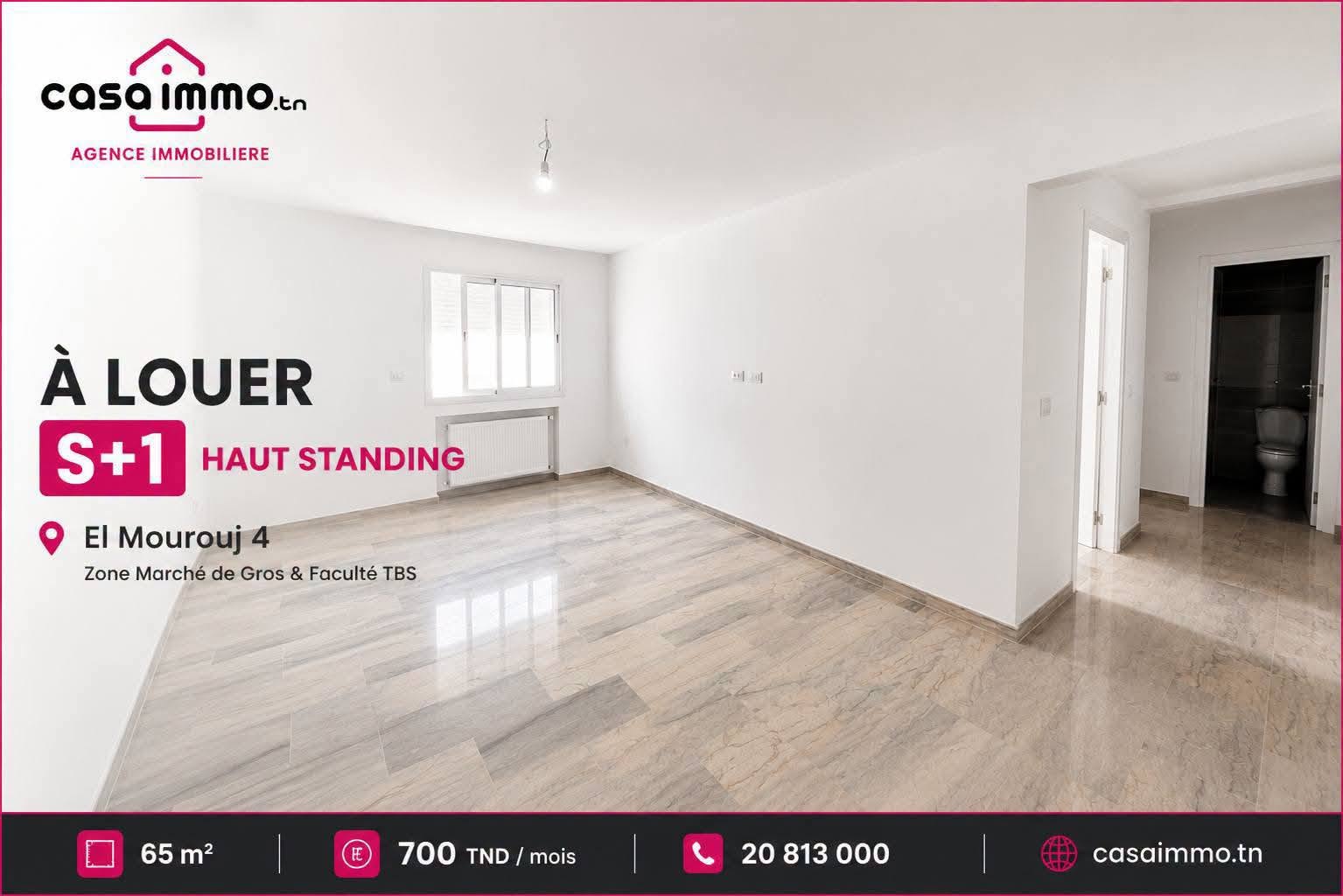El Mourouj&nbsp;El Mourouj&nbsp;Location&nbsp;Appart. 1 pi�ce&nbsp;S1 neu � mourouj 4