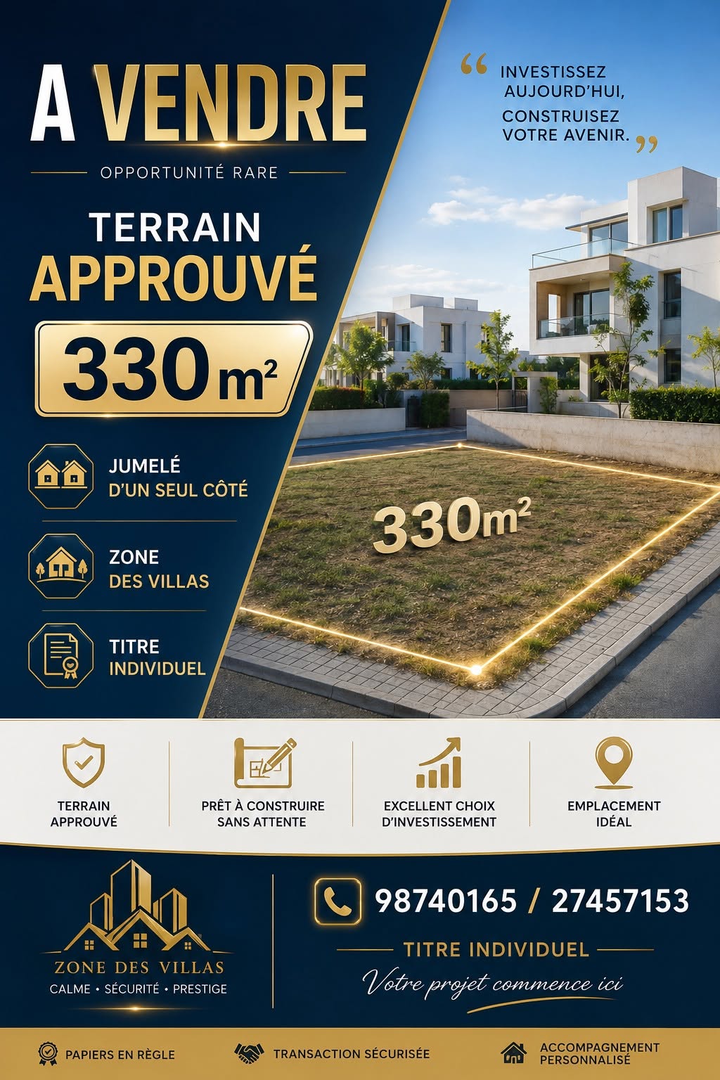 Hammam Sousse&nbsp;Hammam Sousse Gharbi&nbsp;Terrain&nbsp;Terrain nu&nbsp;Terrain approuv� 330m � hammem sousse ghrabi