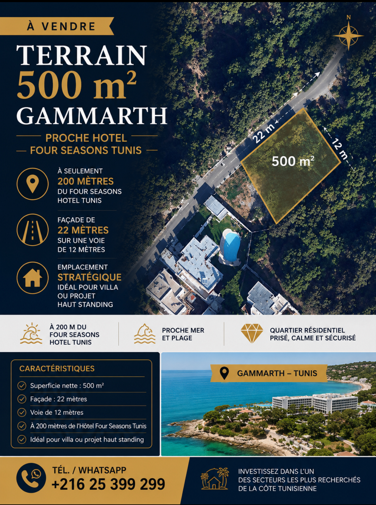 La Marsa&nbsp;Gammart&nbsp;Terrain&nbsp;Terrain nu&nbsp;Terrain a gammarth