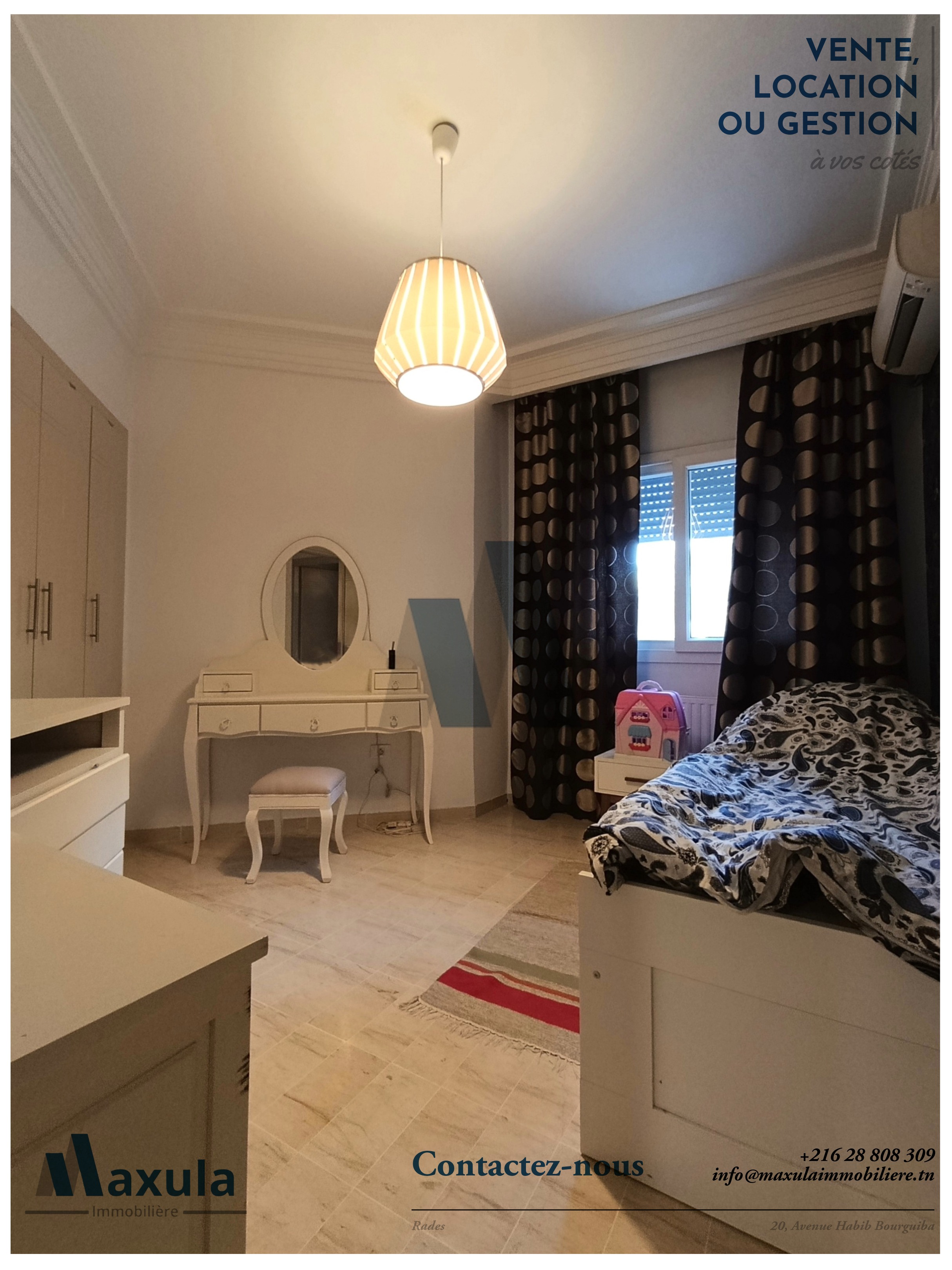 Rades&nbsp;Chouchet Rades&nbsp;Vente&nbsp;Appart. 3 pi�ces&nbsp;Appartement s2 richement meuble a chouchet rades