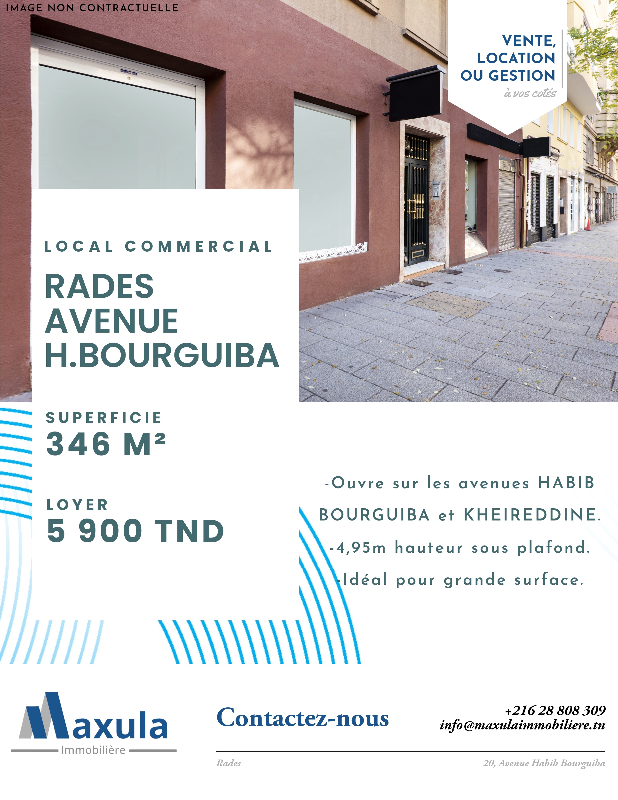 Rades&nbsp;Rades&nbsp;Bureaux & Commerces&nbsp;Surfaces&nbsp;Local commercial de 346m a rades ville