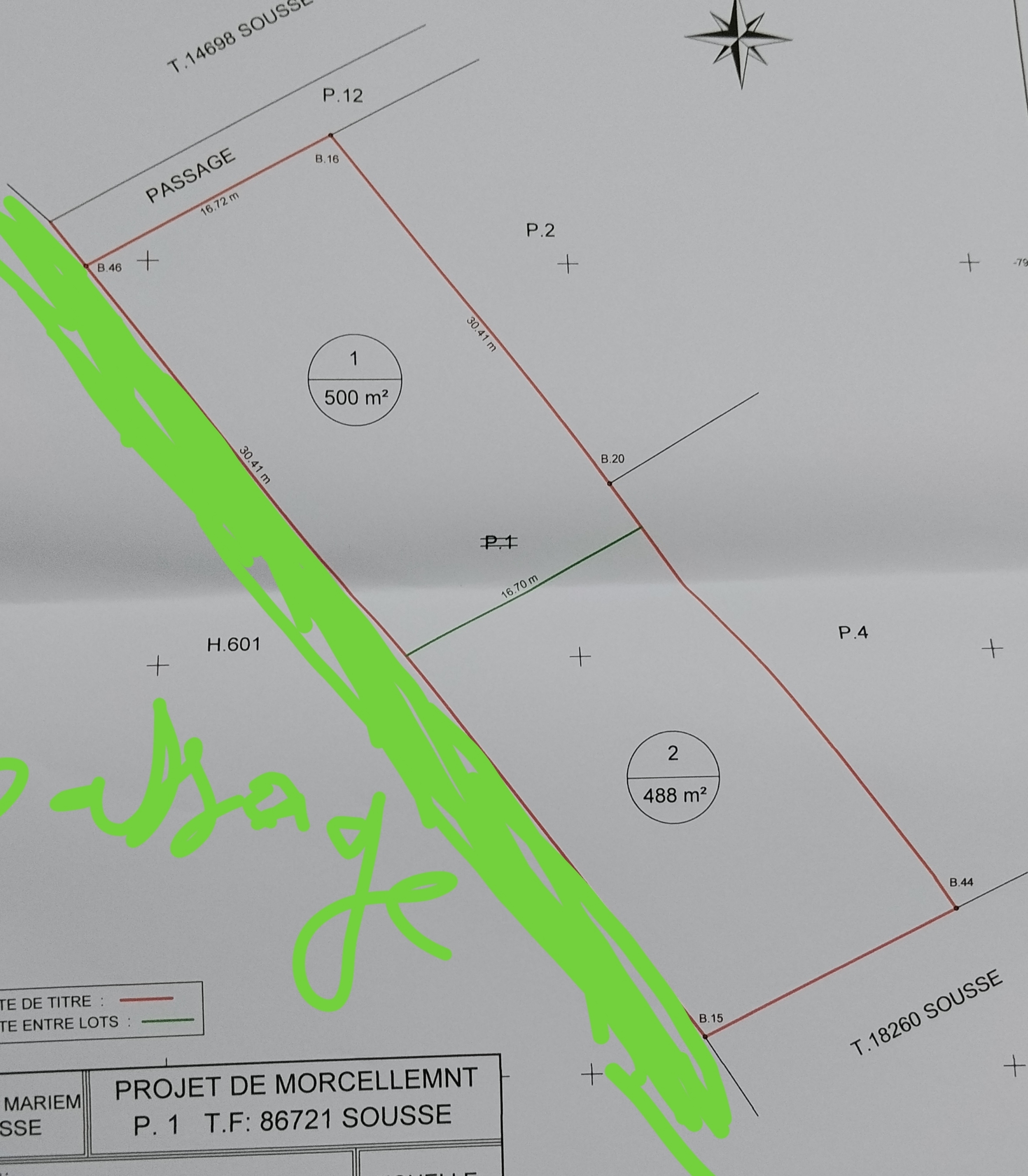 Akouda&nbsp;Chatt Meriem&nbsp;Terrain&nbsp;Terrain nu&nbsp;500 m2 rmila vue mer