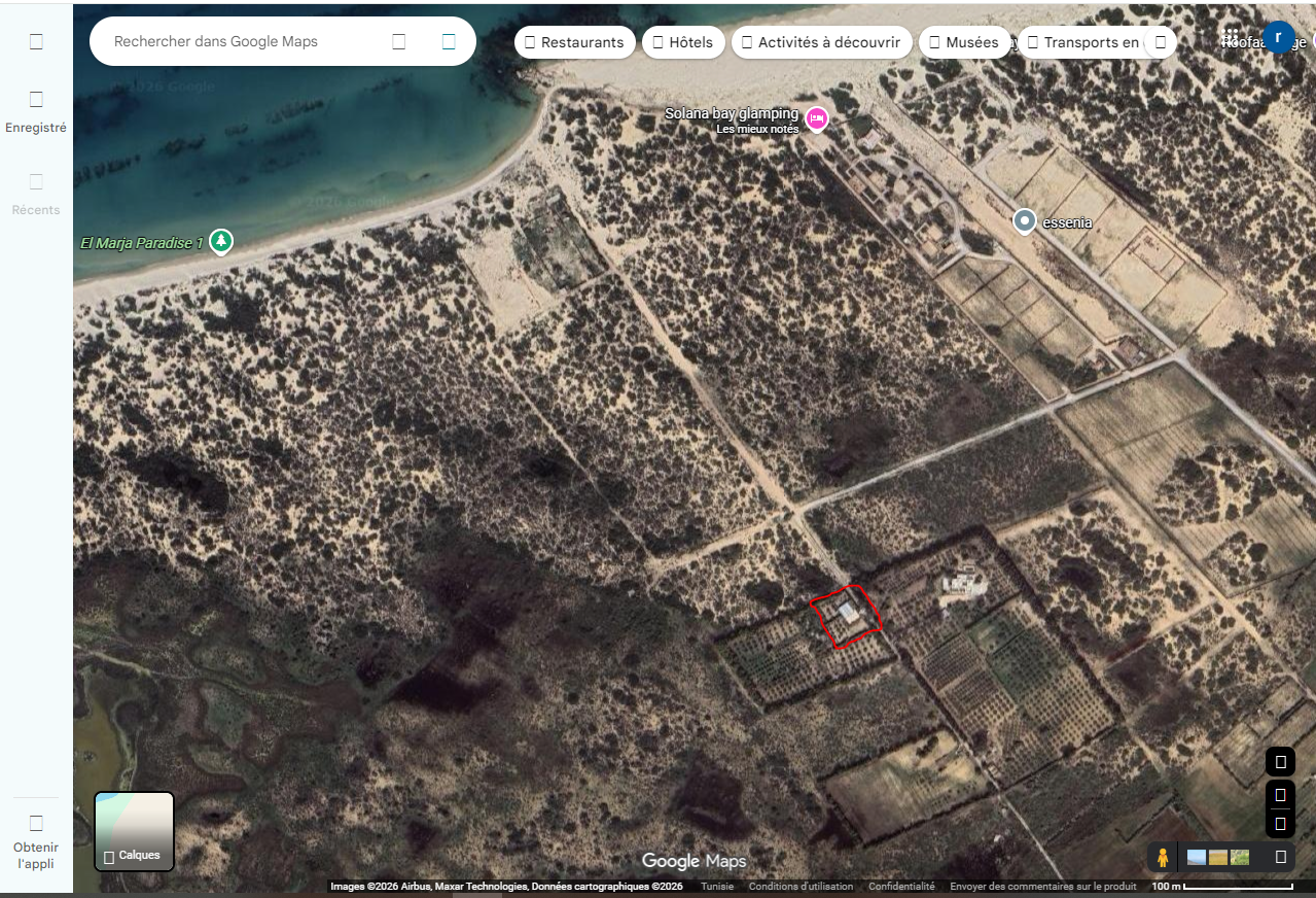 Soliman&nbsp;El Marja&nbsp;Terrain&nbsp;Terrain agricole&nbsp;Magnfique senya a 300m de la mer