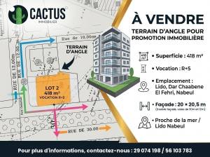 Nabeul&nbsp;Nabeul&nbsp;Vente&nbsp;Surfaces&nbsp;   terrain de 418 m r5  ref795a