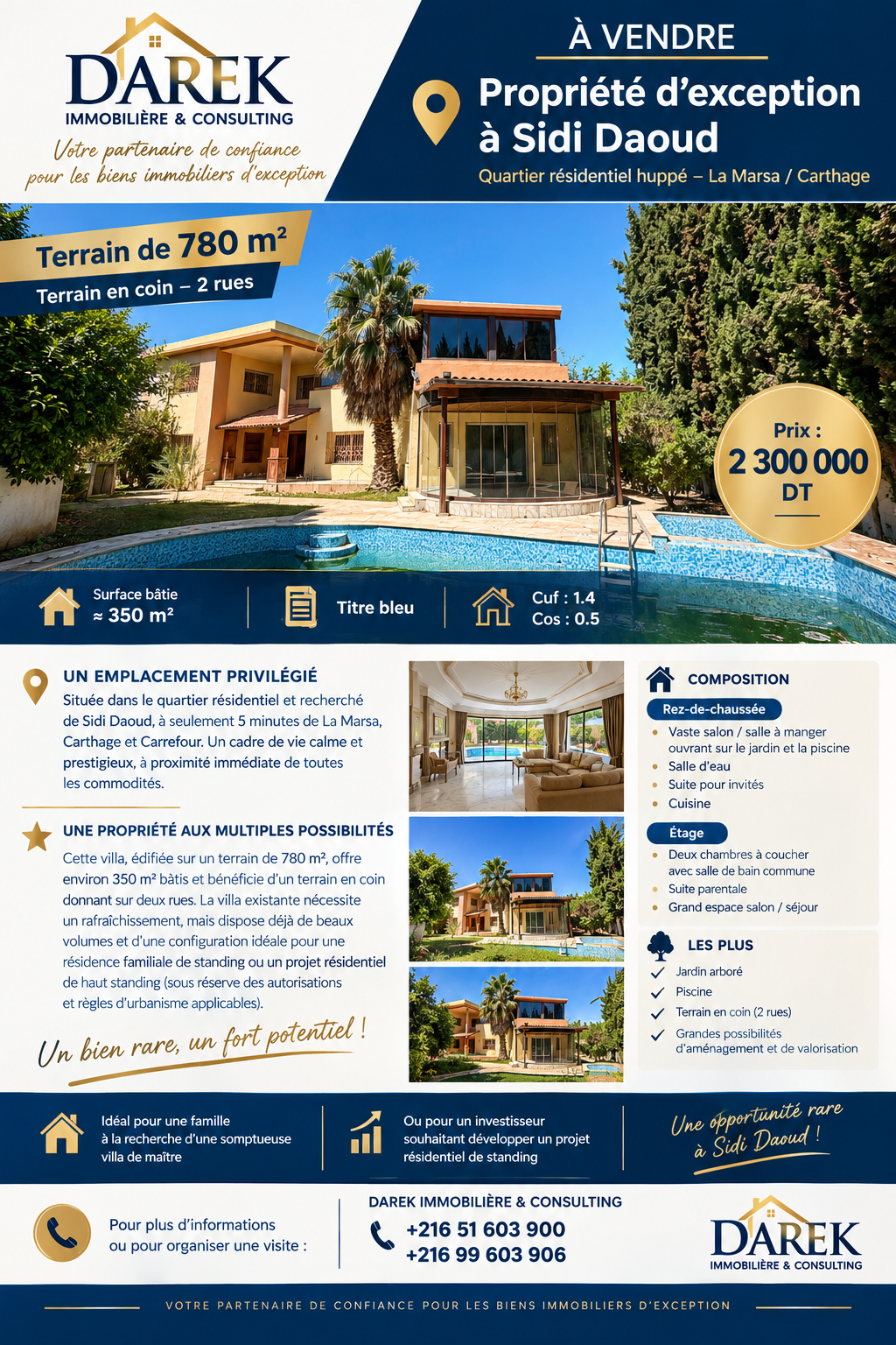 La Marsa&nbsp;Sidi Daoud&nbsp;Vente&nbsp;Maisons&nbsp;Ville d'exception � sidi daoud la marsa