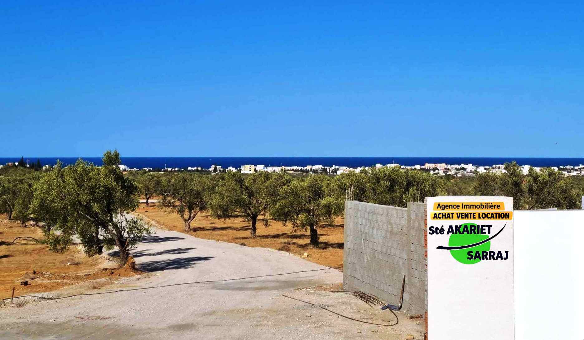 Akouda&nbsp;Chatt Meriem&nbsp;Terrain&nbsp;Terrain nu&nbsp;Reste un seul terrain vue de mer 640m � rmila