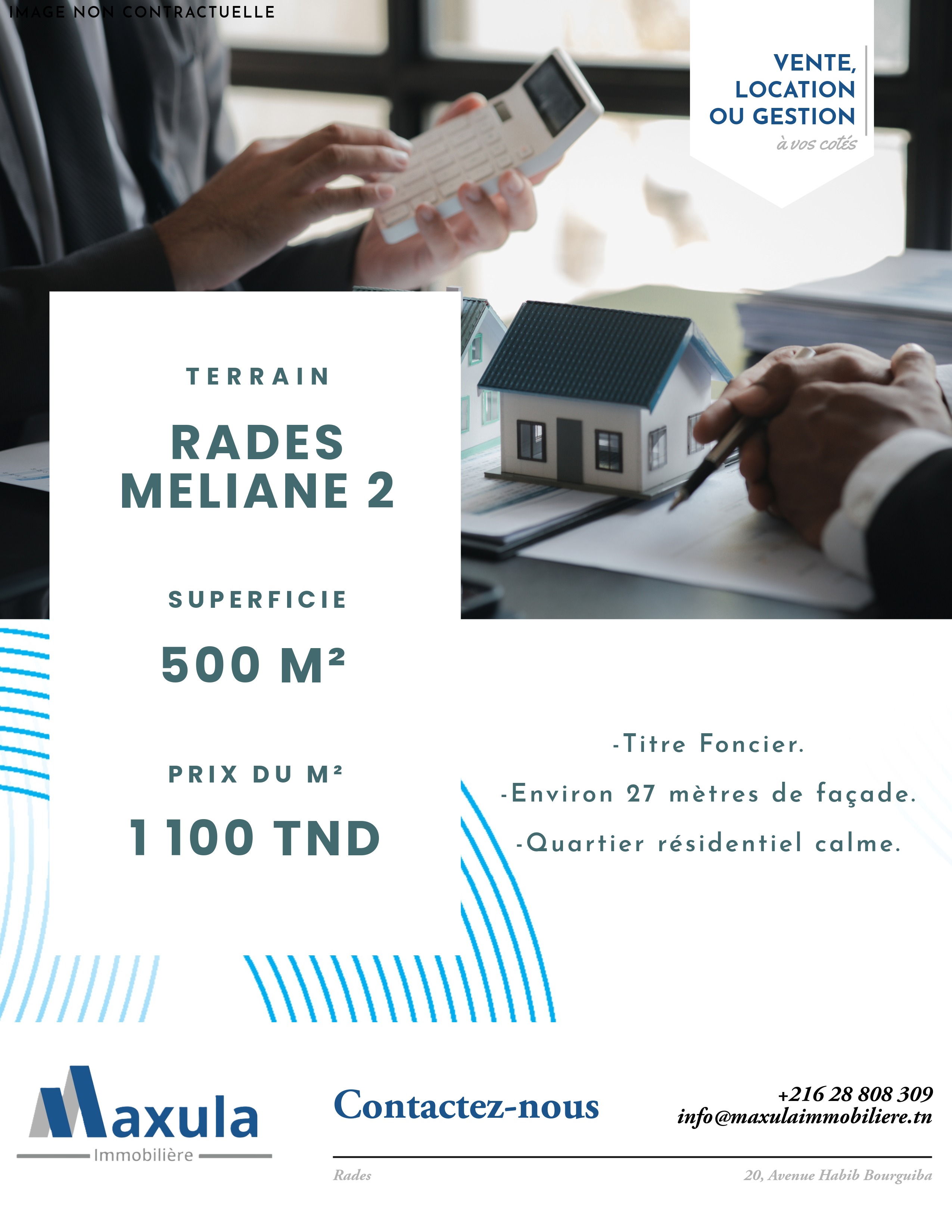 Rades&nbsp;Rades Meliane&nbsp;Terrain&nbsp;Terrain nu&nbsp;Superbe terrain de 500m a rades meliane 2