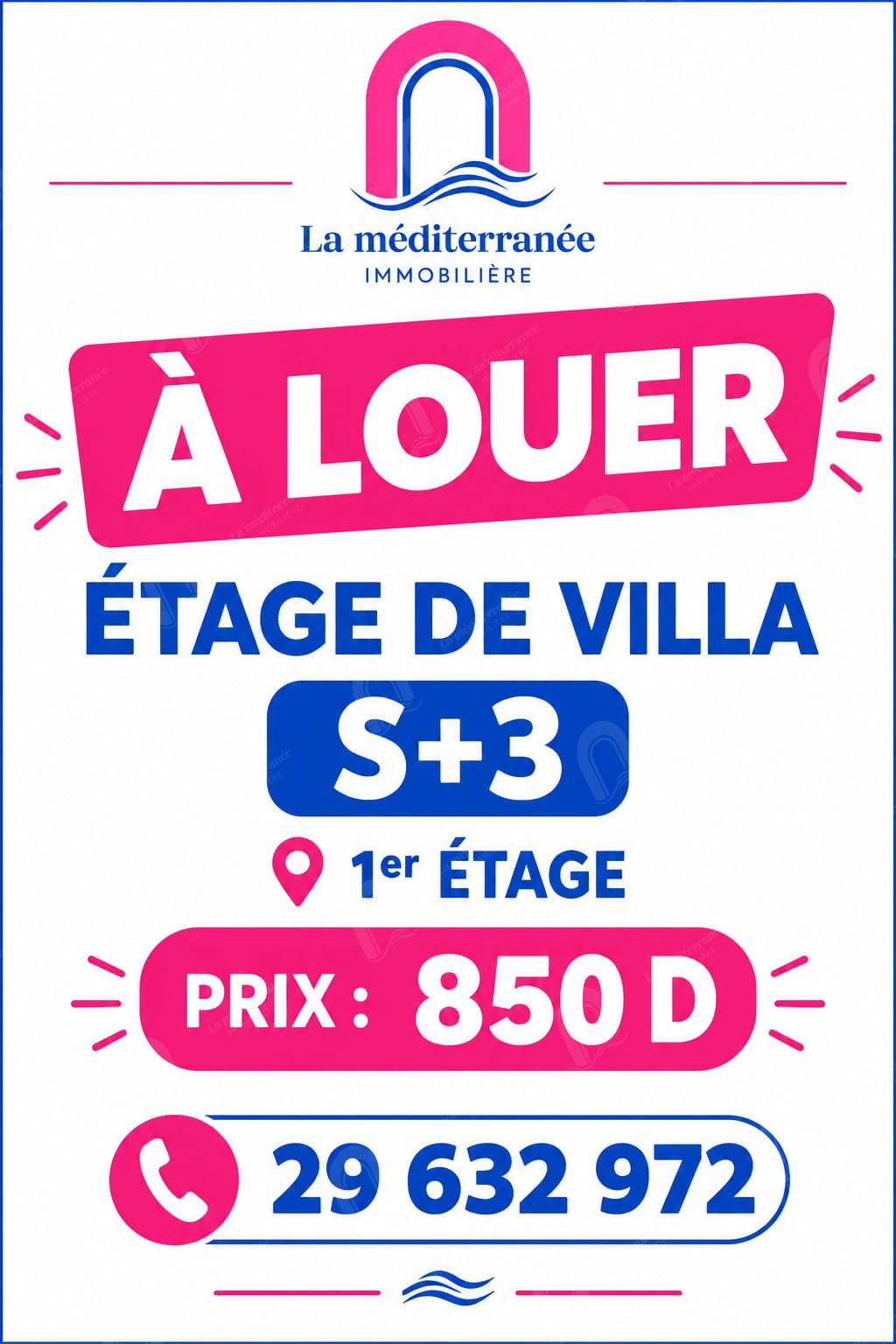 Le Bardo&nbsp;Le Bardo&nbsp;Location&nbsp;Appart. 3 pi�ces&nbsp;Un �tage de villa s3 situ� au 1er �tage