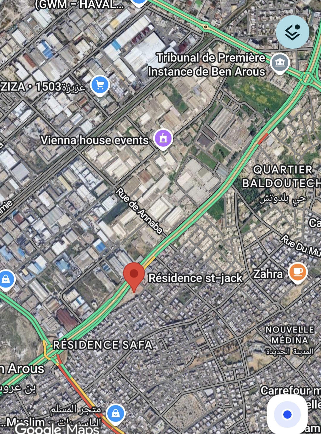 Ben Arous&nbsp;Ben Arous&nbsp;Location&nbsp;Appart. 3 pi�ces&nbsp;S2 hs r�sidence  st jack  ben arous