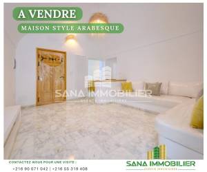 Hammamet&nbsp;Hammamet&nbsp;Vente&nbsp;Maisons&nbsp;   maison arabe de charme au ref593a