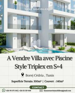 Hammam Chatt&nbsp;Hammam Chatt&nbsp;Vente&nbsp;Maisons&nbsp;A villa triplex s4 ref595a