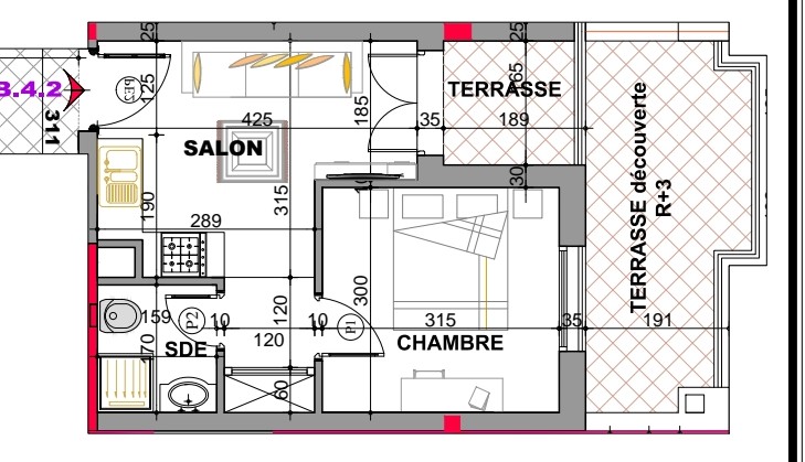 La Marsa&nbsp;El Aouina&nbsp;Vente&nbsp;Appart. 2 pi�ces&nbsp;Apprt s1 avec terrasse � la nouvelle soukra
