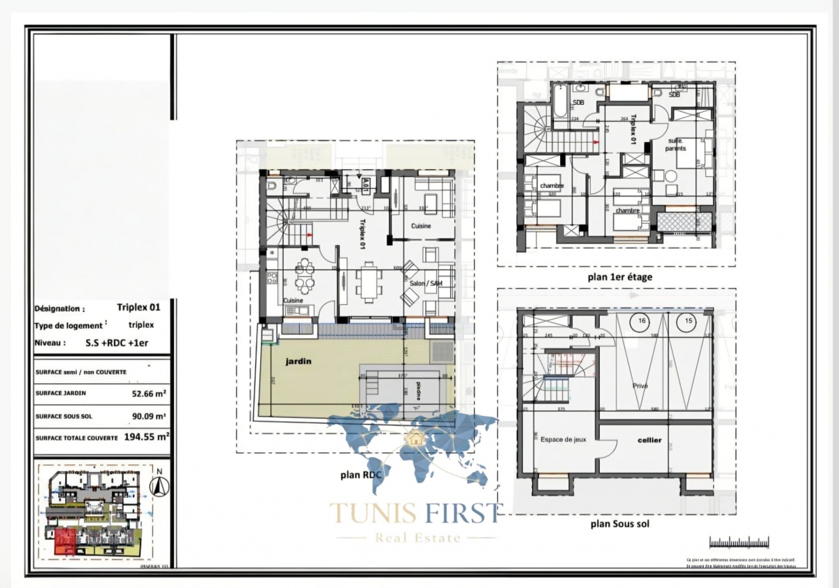 Ain Zaghouan&nbsp;Ain Zaghouan&nbsp;Vente&nbsp;Maisons&nbsp;Triplex � ain zaghouan nord