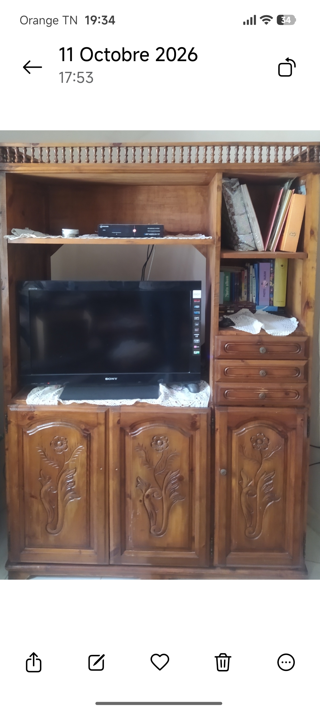 Ettahrir&nbsp;Cite Essadik&nbsp;Autres meubles&nbsp;Autres&nbsp;Bureau biblioth�que meuble tv
