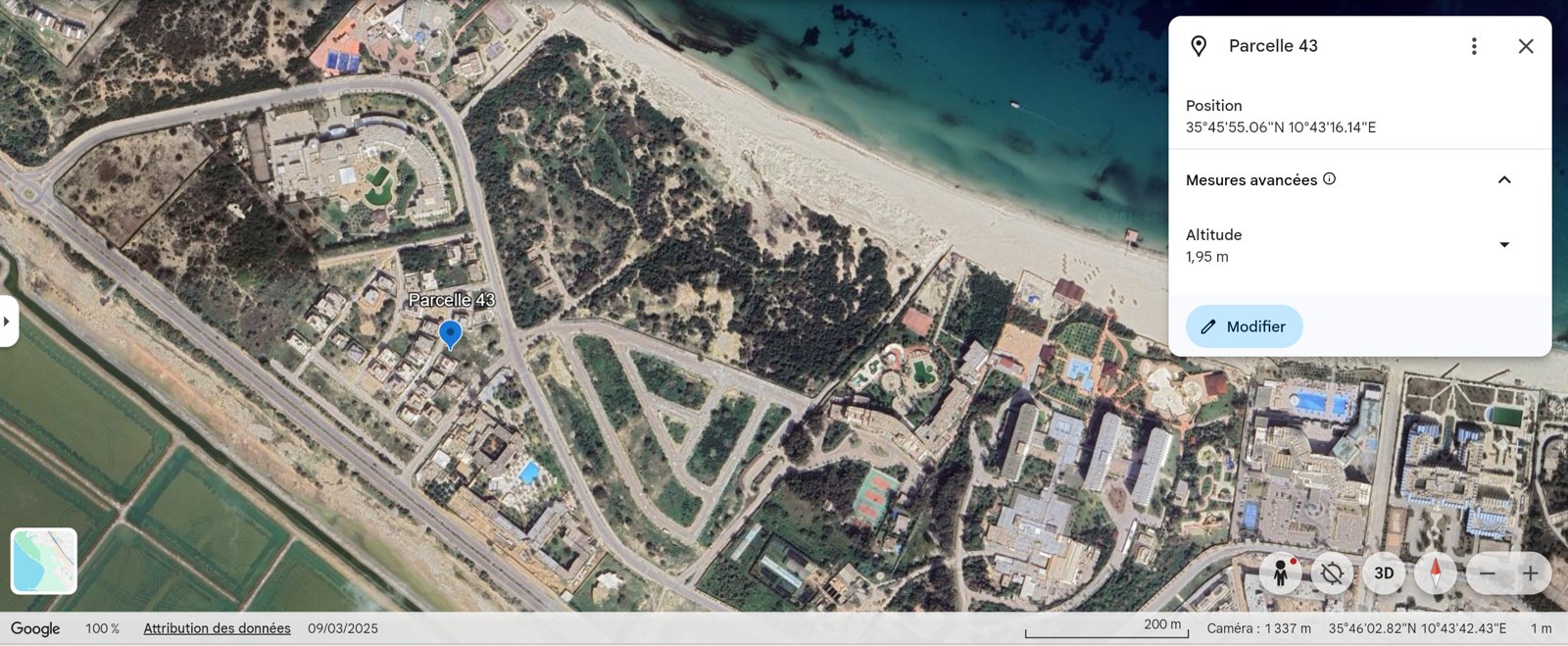 Sahline&nbsp;Sahline&nbsp;Terrain&nbsp;Terrain nu&nbsp;Terrain 506 m2 pour villa pr�s plage monastir