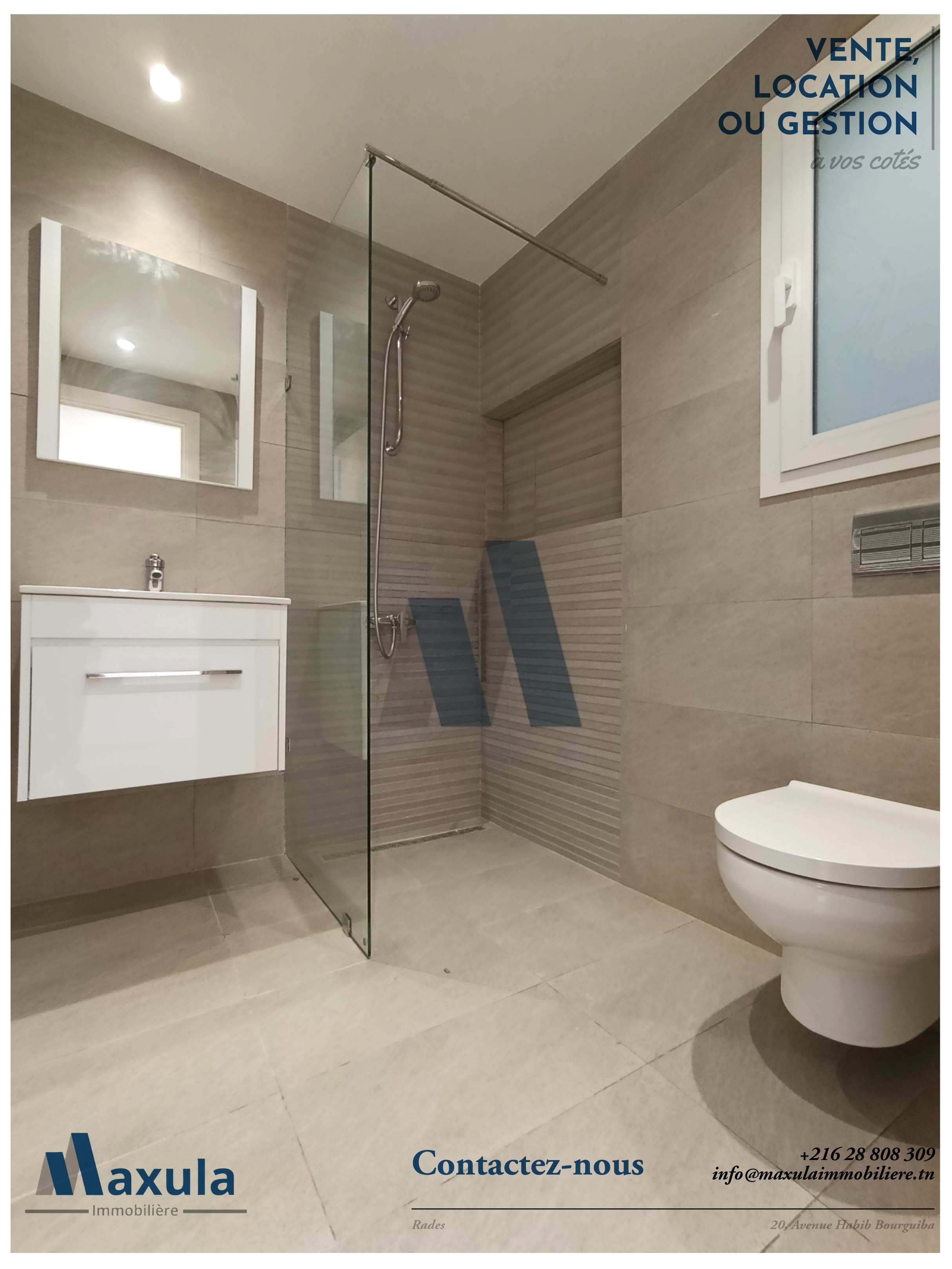 Rades&nbsp;Rades Plage&nbsp;Location&nbsp;Appart. 3 pi�ces&nbsp;Appartement s2 a rades plage mongi slim