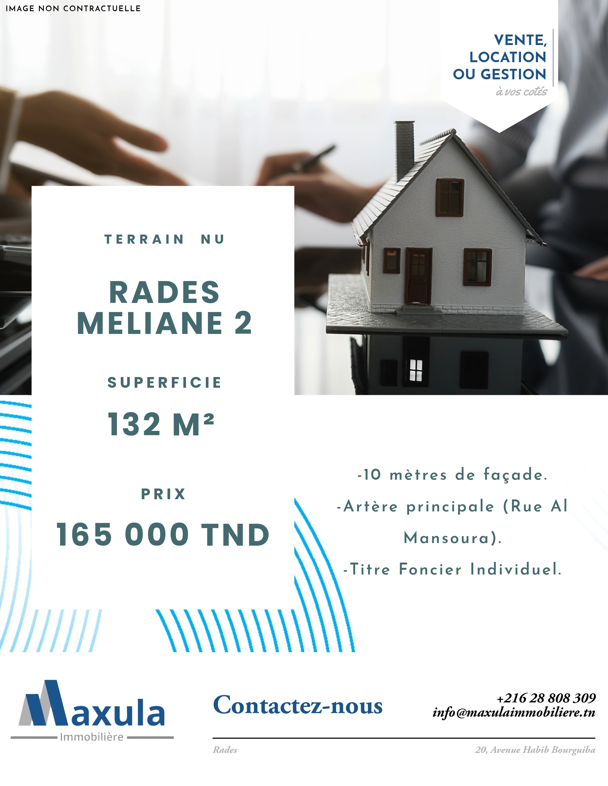 Rades&nbsp;Rades Meliane&nbsp;Terrain&nbsp;Terrain nu&nbsp;Terrain nu de 132m a rades meliane 2