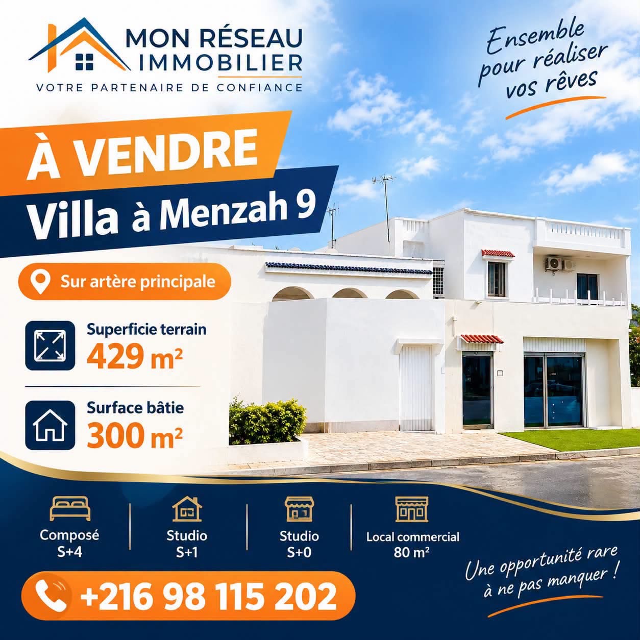 El Menzah&nbsp;El Menzah 9&nbsp;Vente&nbsp;Maisons&nbsp;Villa a el menzah 9