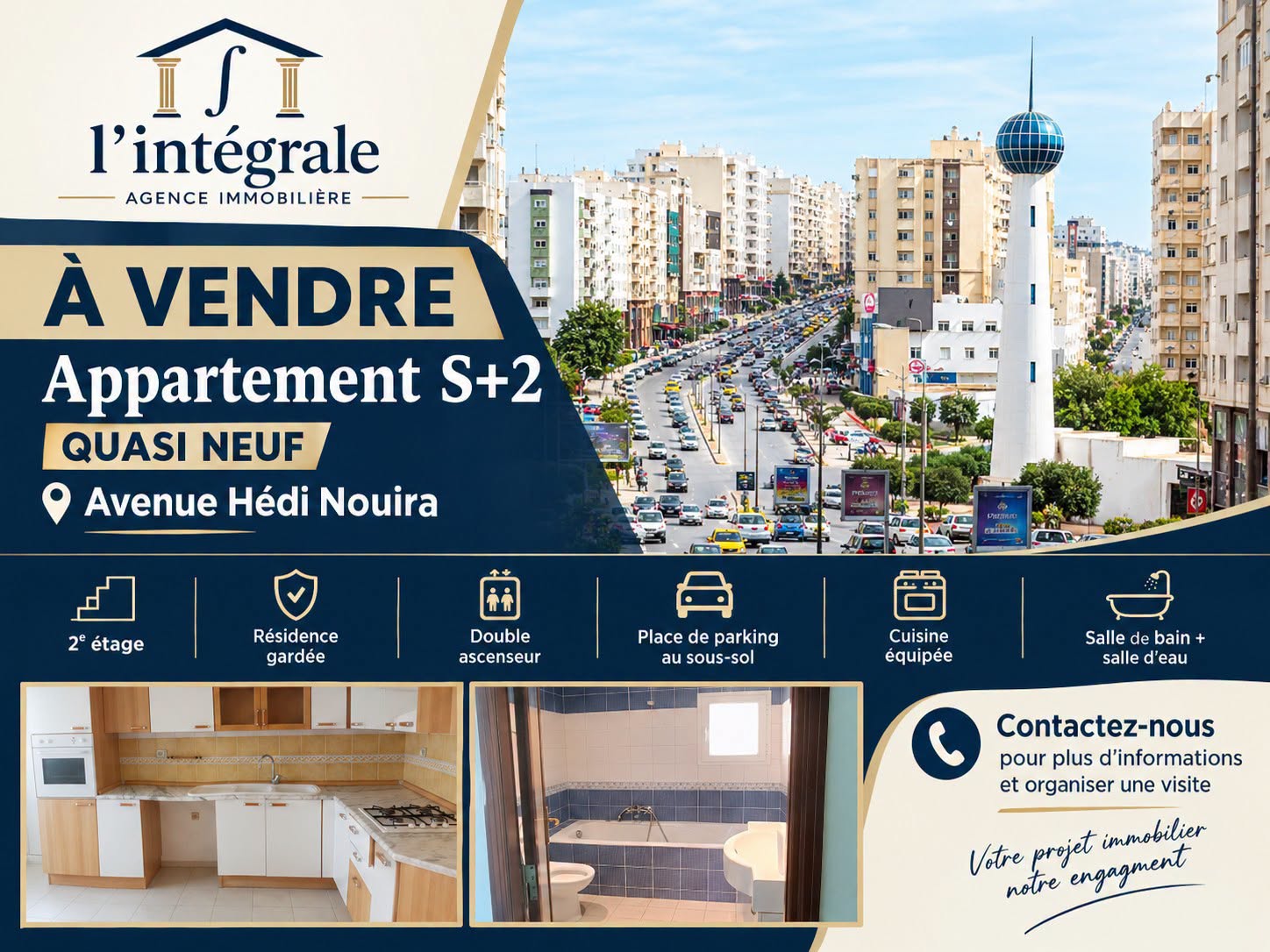 Ariana Ville&nbsp;Cite Ennasr 2&nbsp;Vente&nbsp;Appart. 3 pi�ces&nbsp;Superbe appart quasi neuf