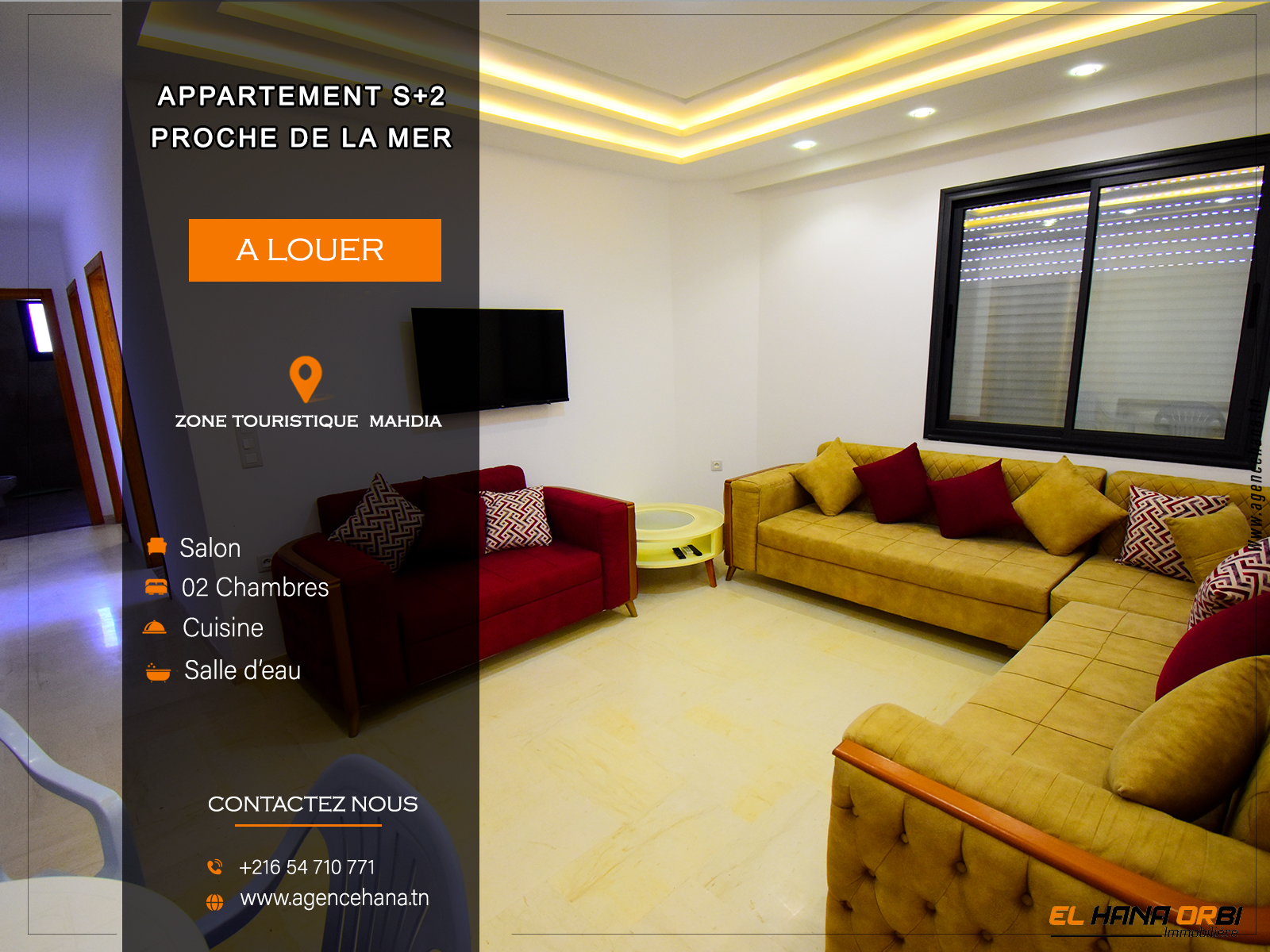Mahdia&nbsp;Mahdia&nbsp;Location&nbsp;Appart. 2 pi�ces&nbsp;Appartement s2 � mahdia