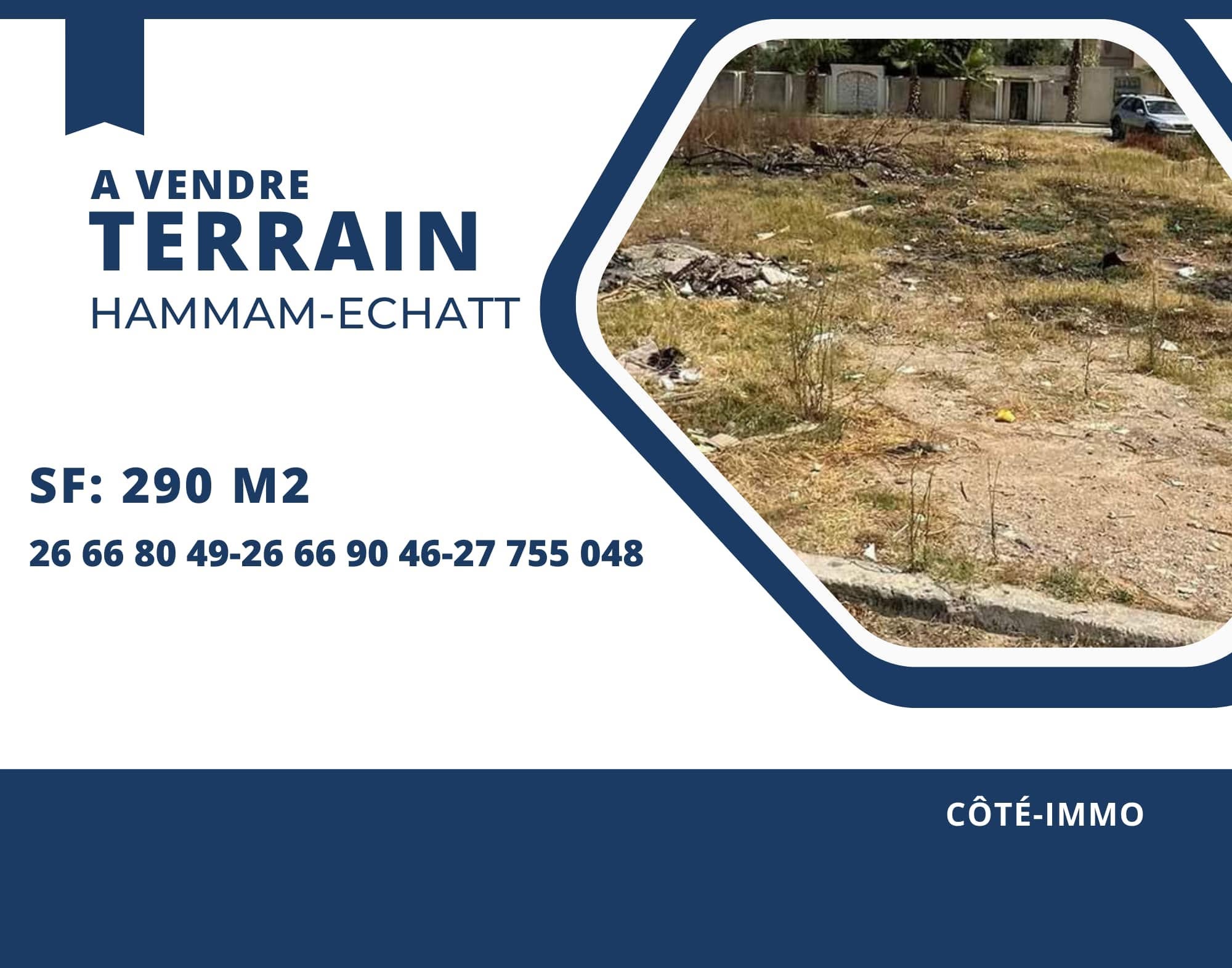 Hammam Chatt&nbsp;Hammam Chatt&nbsp;Vente&nbsp;Surfaces&nbsp;Hammam echatt un terrain de 290m2