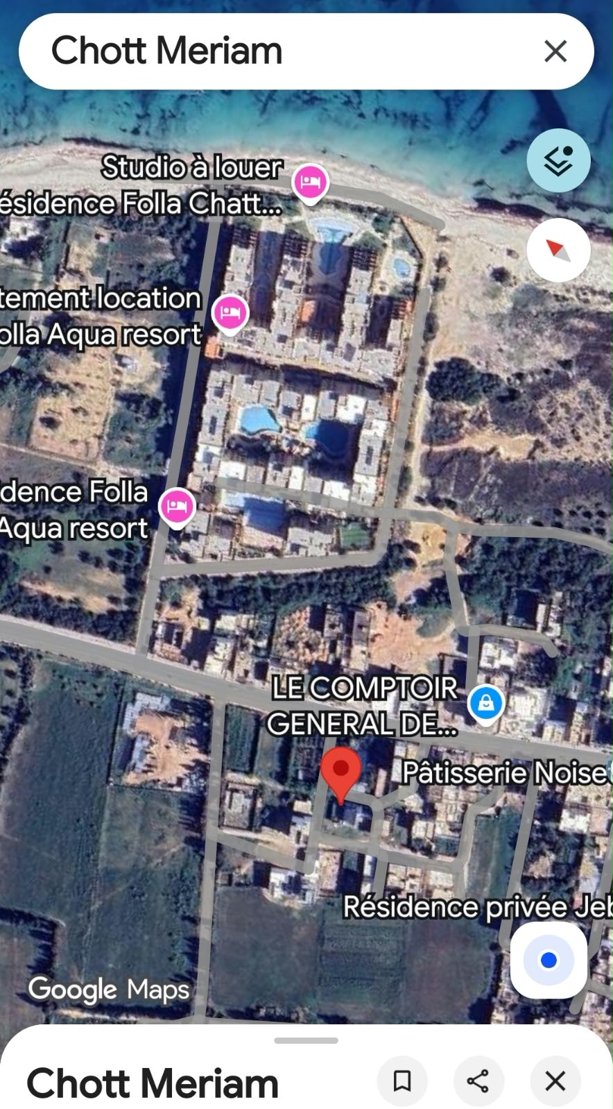 Akouda&nbsp;Chatt Meriem&nbsp;Vente&nbsp;Appart. 2 pi�ces&nbsp;Terrain  525 m et 250m  chott mariem
