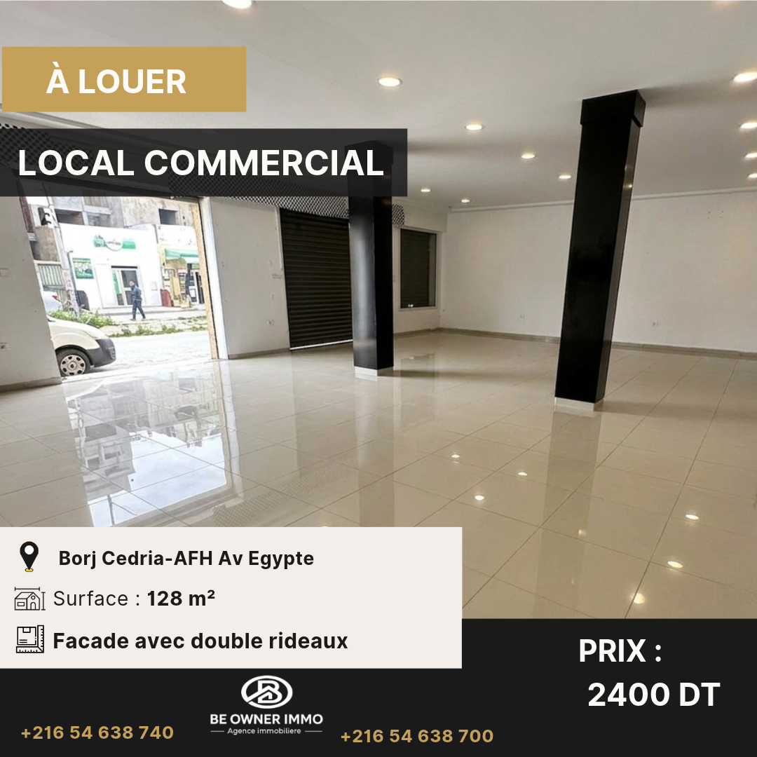 Hammam Chatt&nbsp;Borj Cedria&nbsp;Location&nbsp;Autre&nbsp;Local commercial 128m2